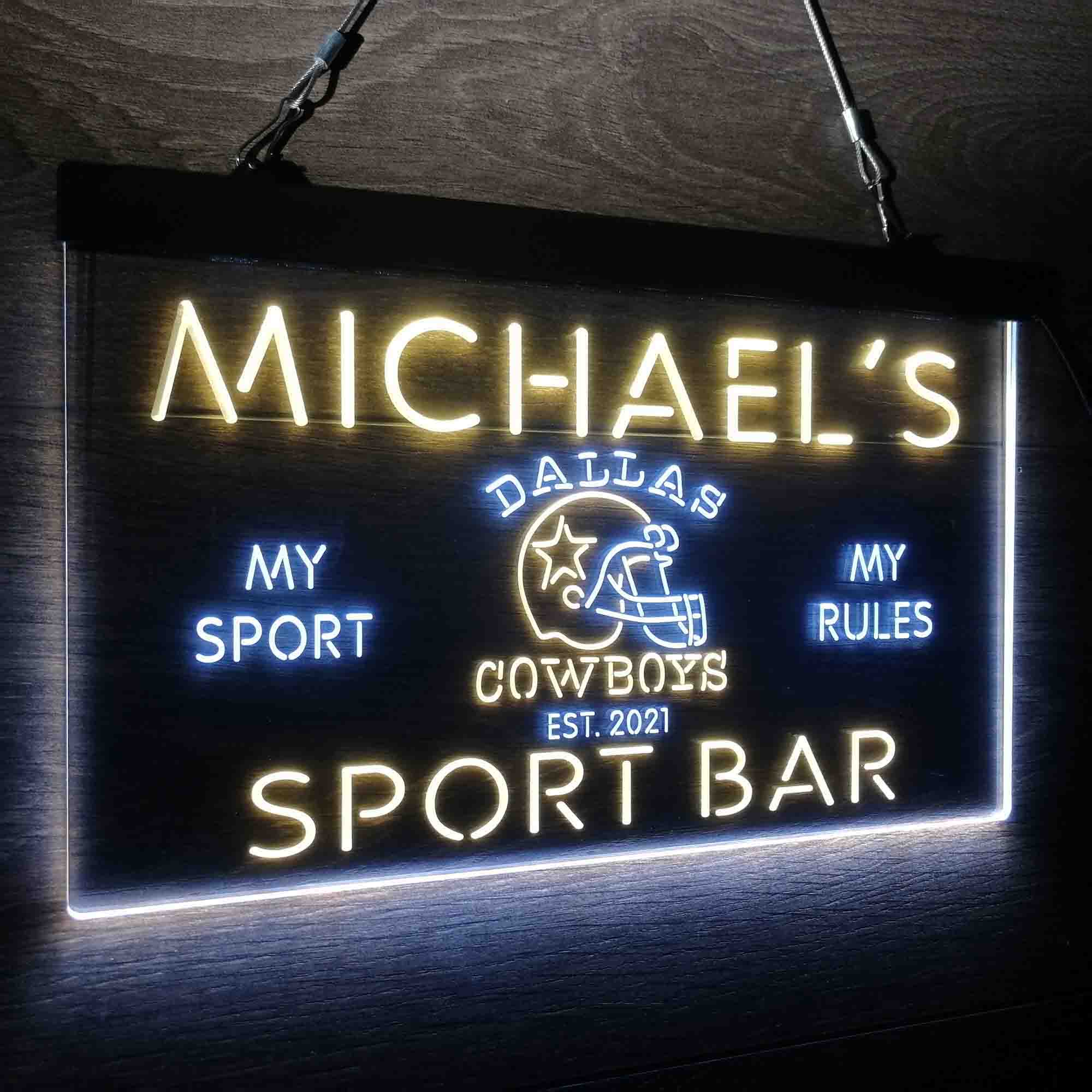 Personalized Dallas Cowboys Neon-Like LED Sign - ProLedSign