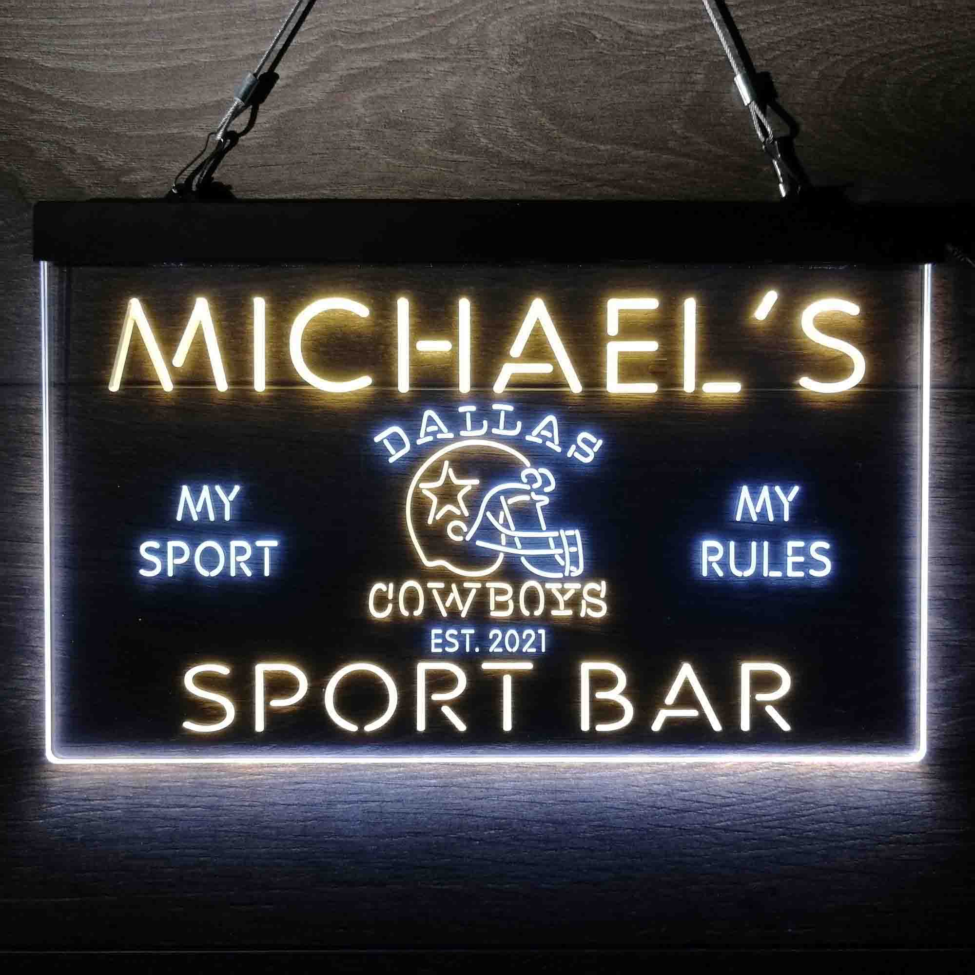 Personalized Dallas Cowboys Neon-Like LED Sign - ProLedSign