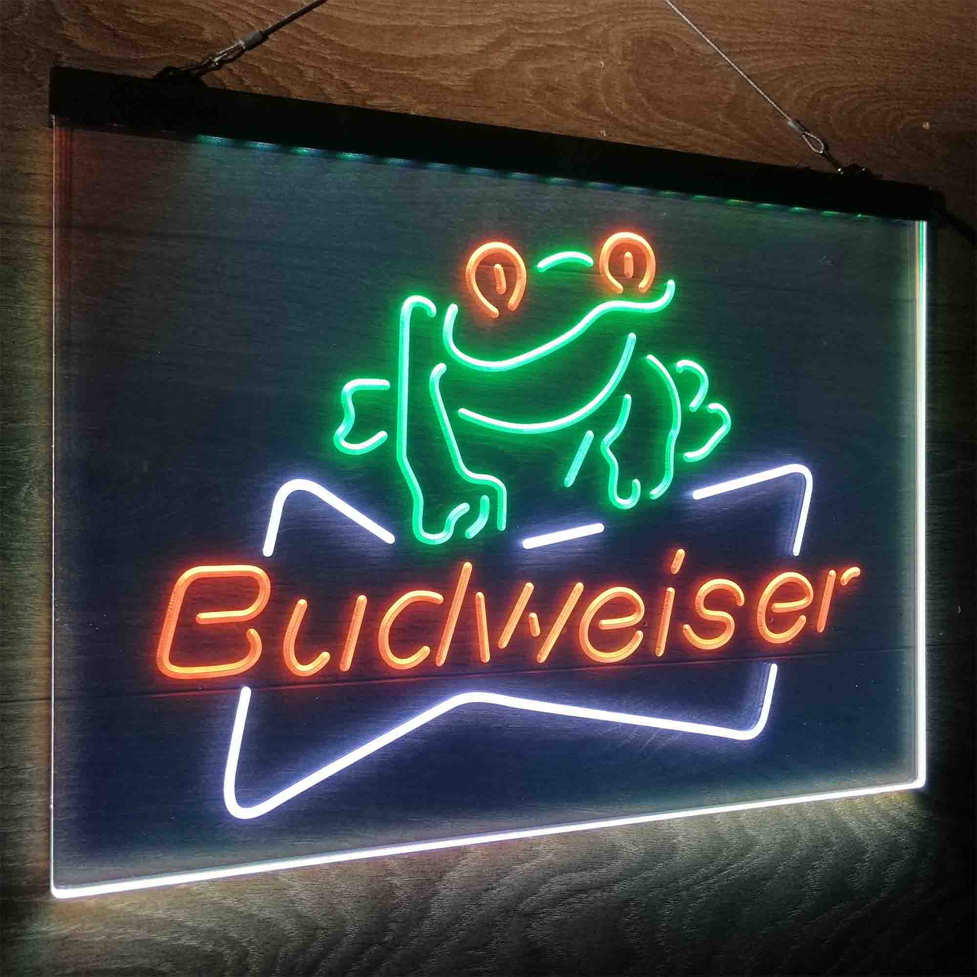 Budweiser Frog Decor Beer Bar Neon LED Sign 3 Colors