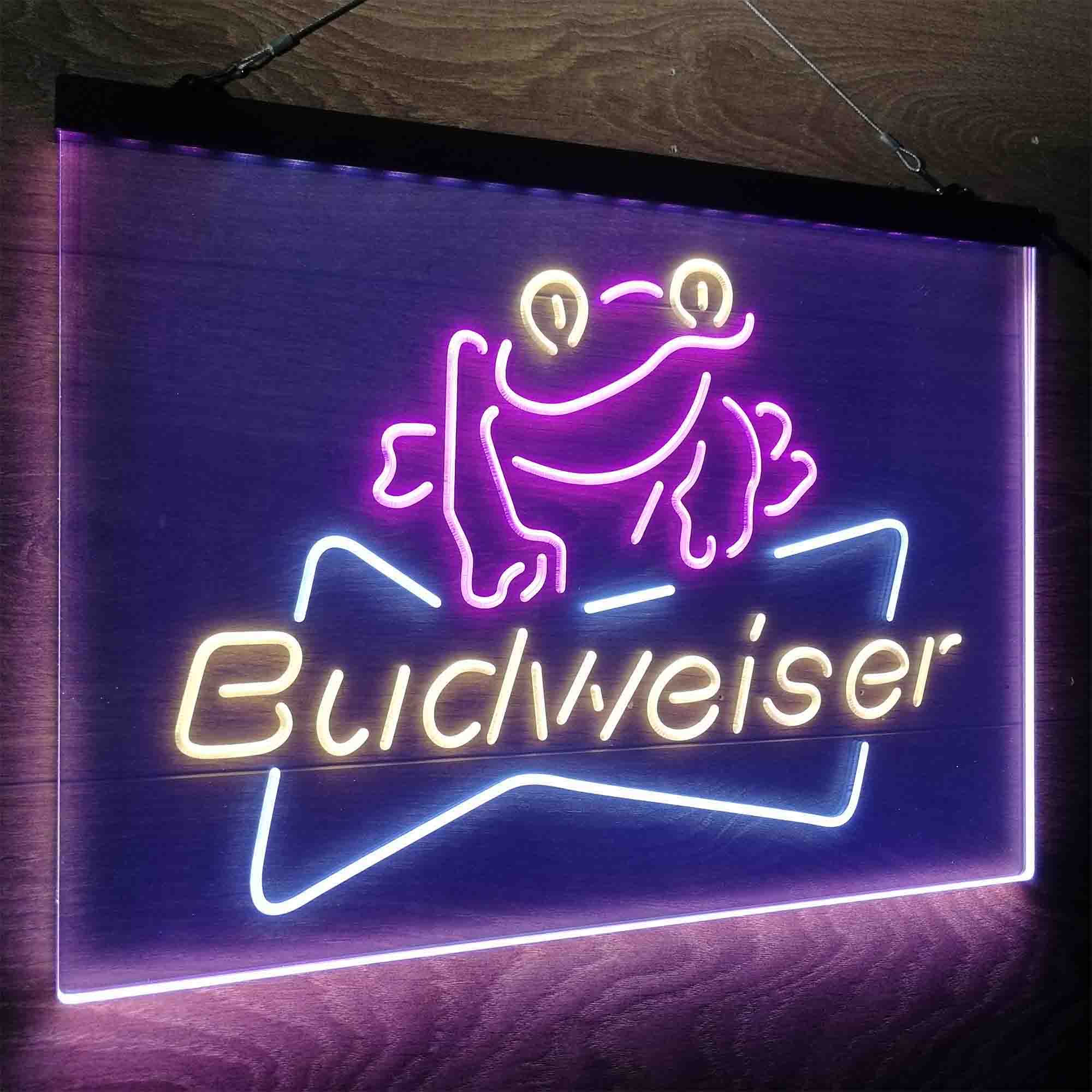 Frog Pub Sign Budweiser Frog Decor Beer Bar Neon LED Sign For Sale | LEDLABCAVE