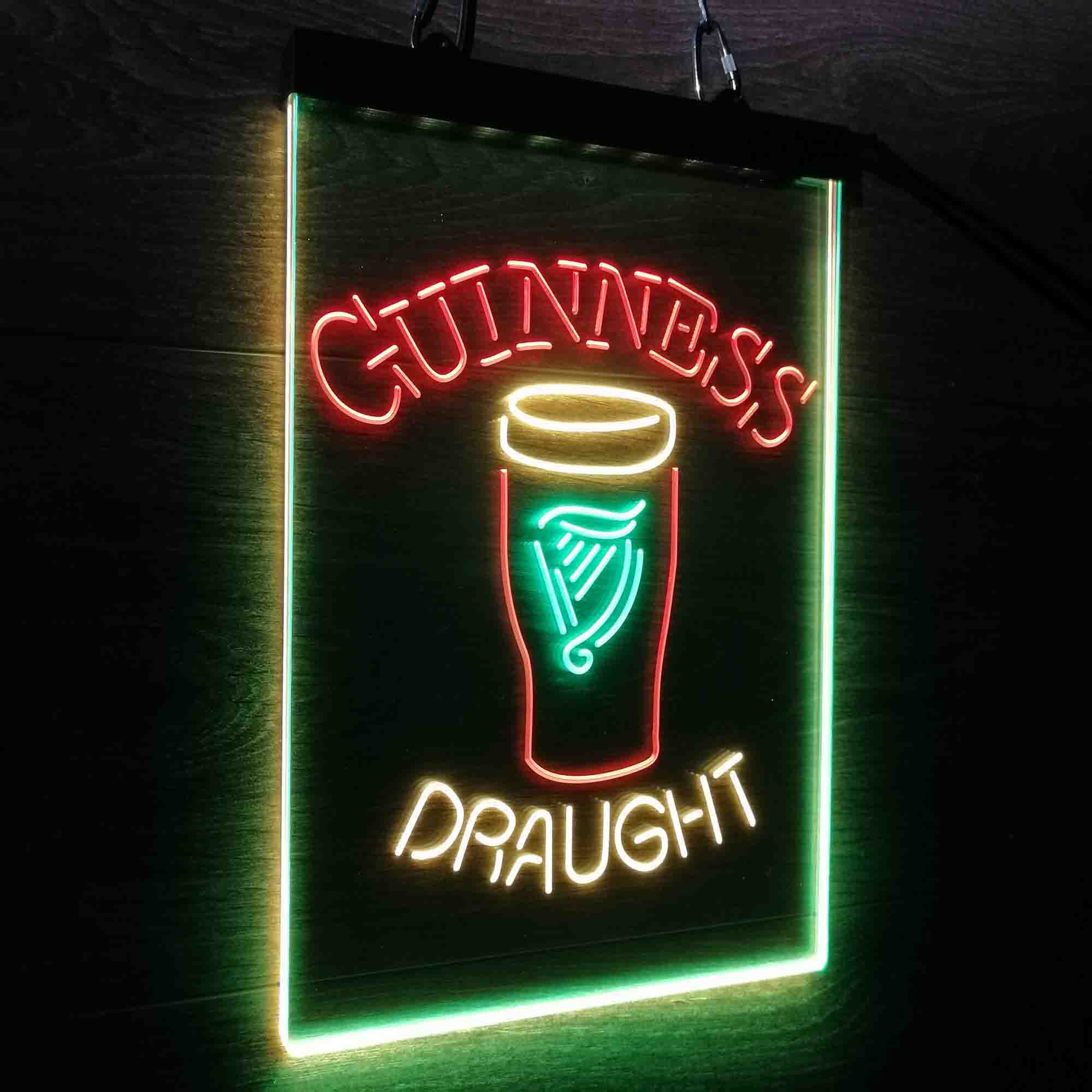 Guinness Draught Ale Beer Bar Neon LED Sign 3 Colors