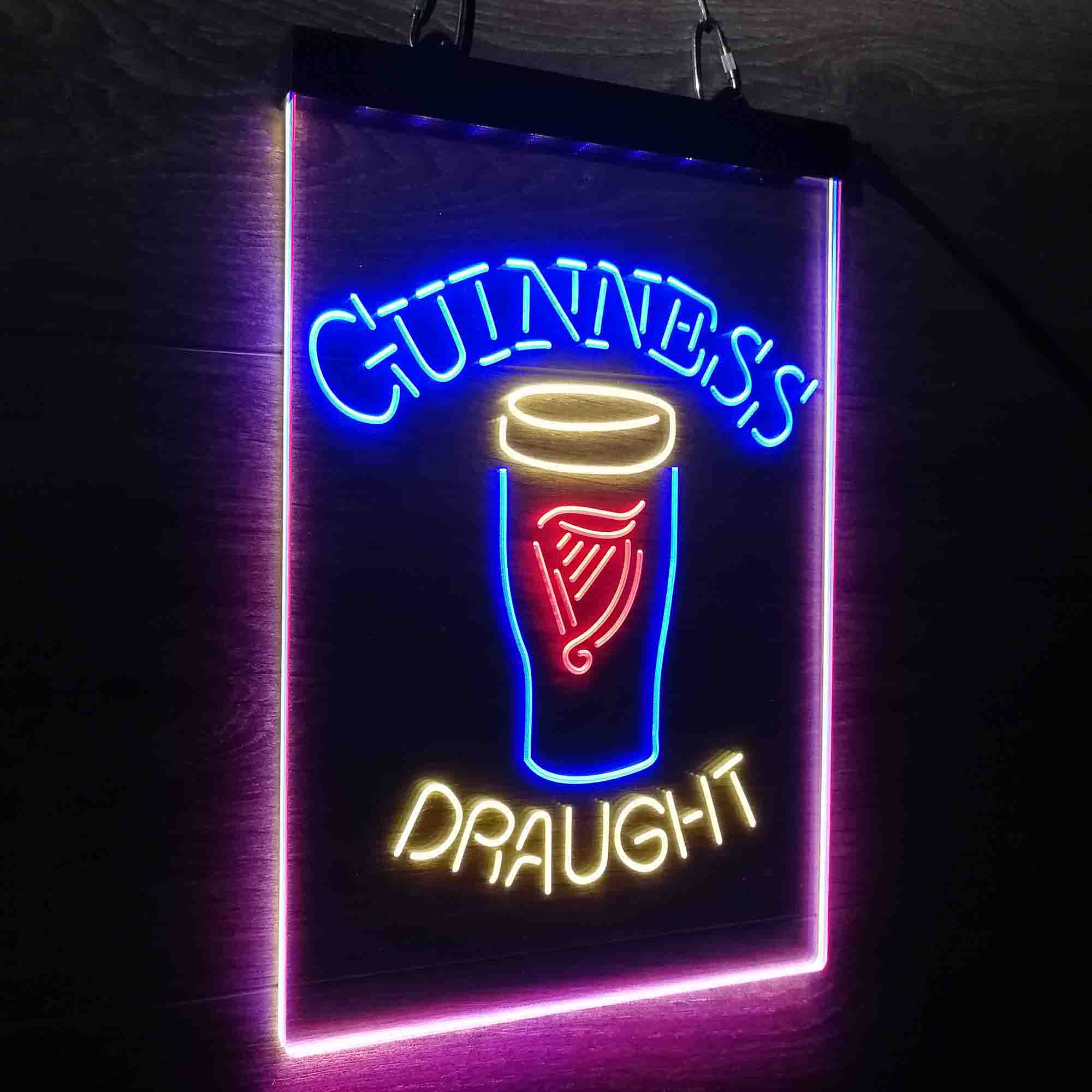 Guinness Draught Ale Beer Bar Neon LED Sign 3 Colors