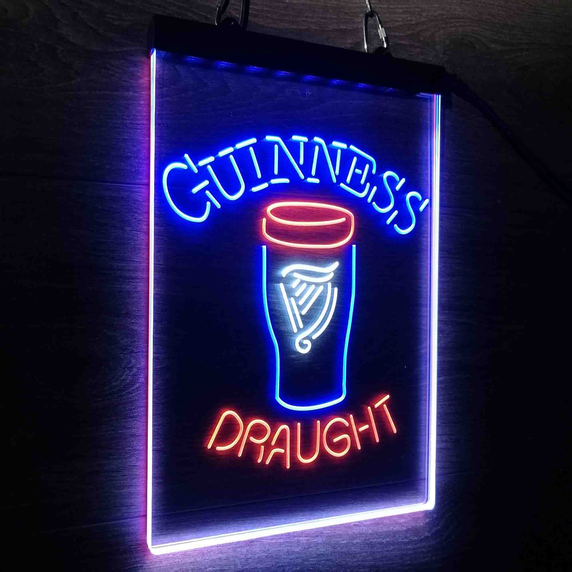 Guinness Draught Ale Beer Bar Neon LED Sign 3 Colors