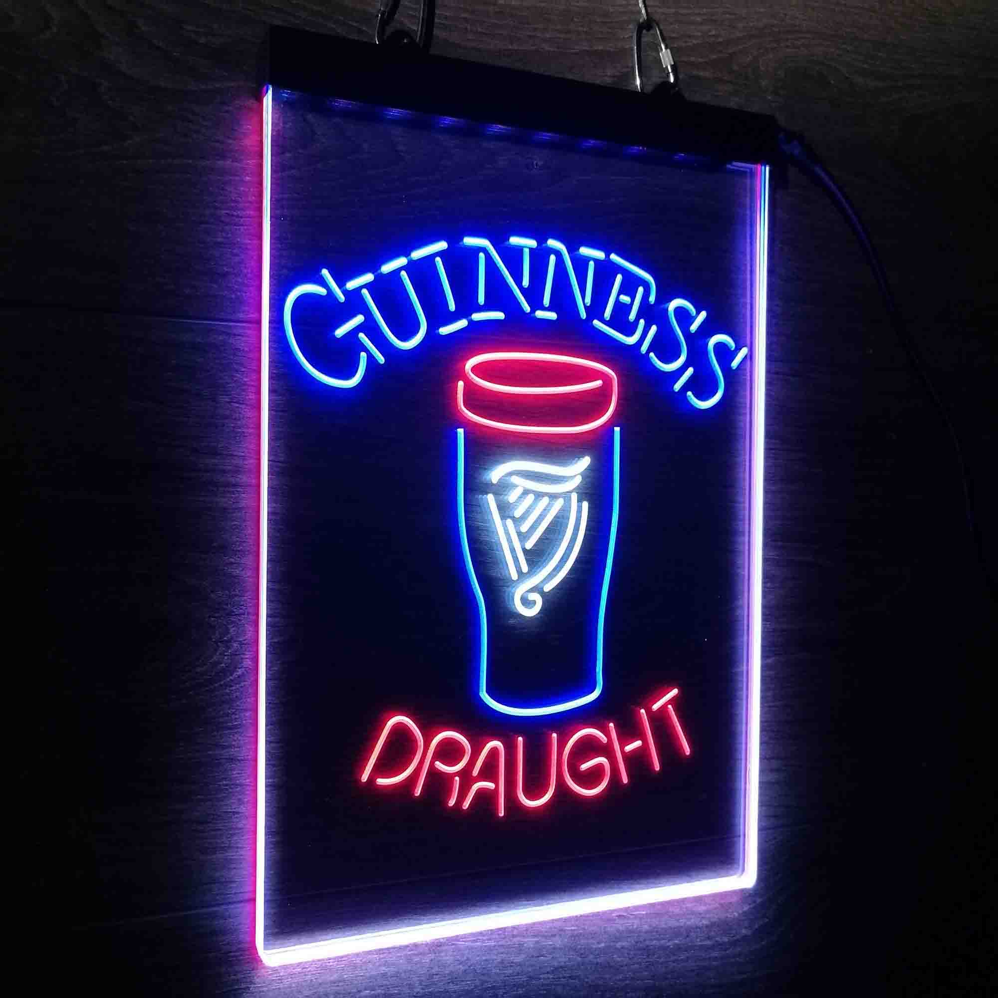 Guinness Draught Ale Beer Bar Neon LED Sign 3 Colors