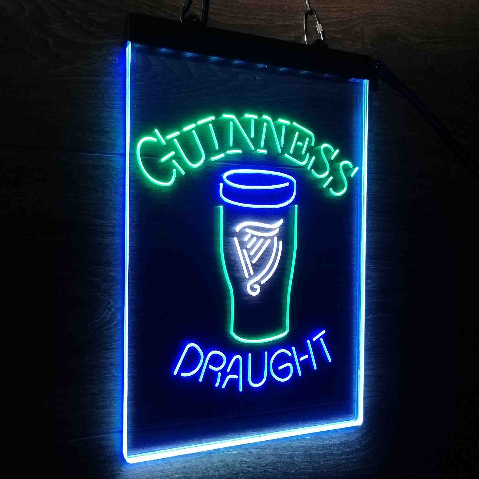 Guinness Draught Ale Beer Bar Neon LED Sign 3 Colors