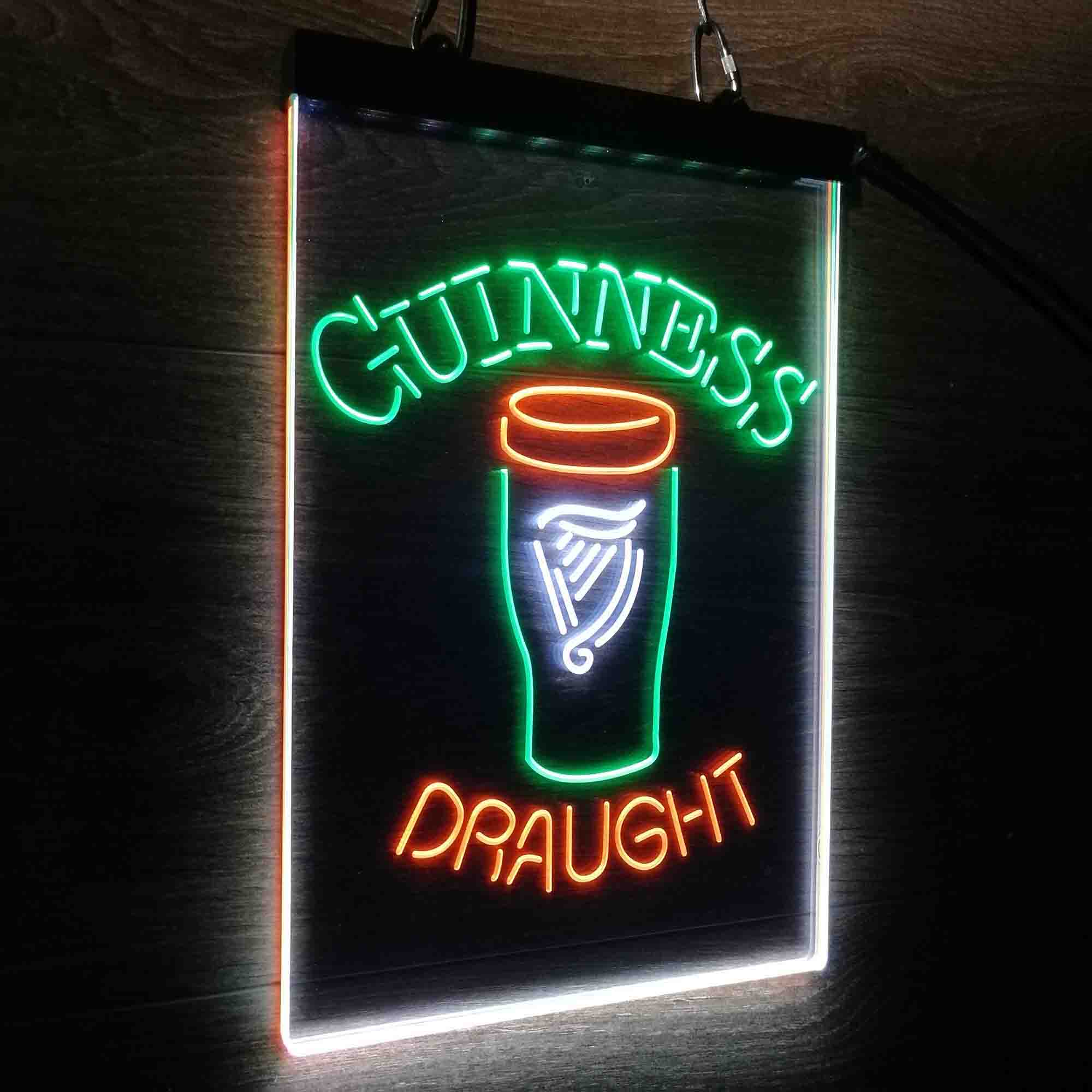 Guinness Draught Ale Beer Bar Neon LED Sign 3 Colors