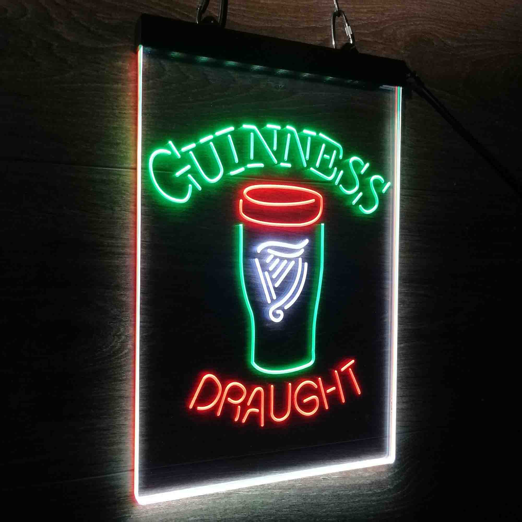 Guinness Draught Ale Beer Bar Neon LED Sign 3 Colors