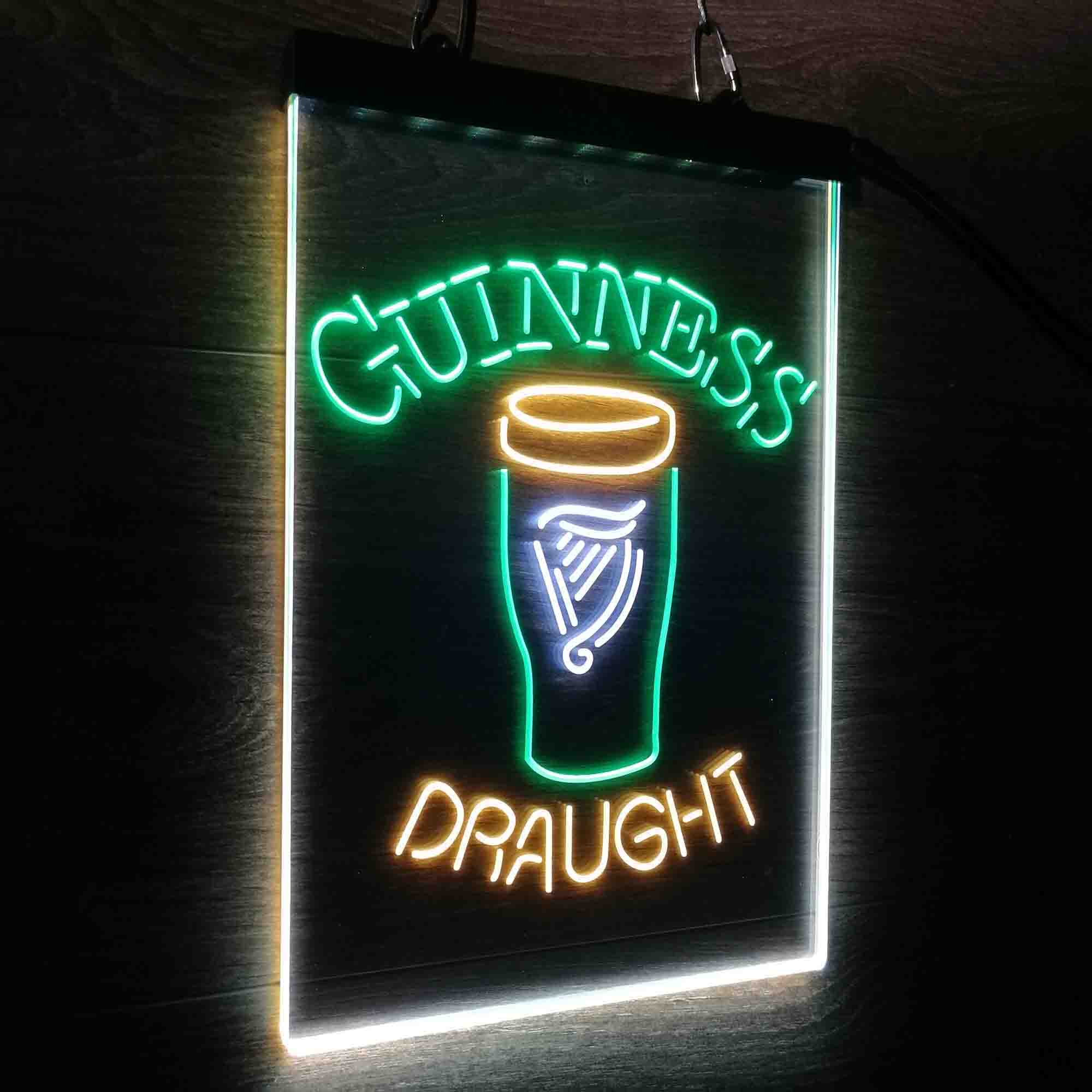 Guinness Draught Ale Beer Bar Neon LED Sign 3 Colors