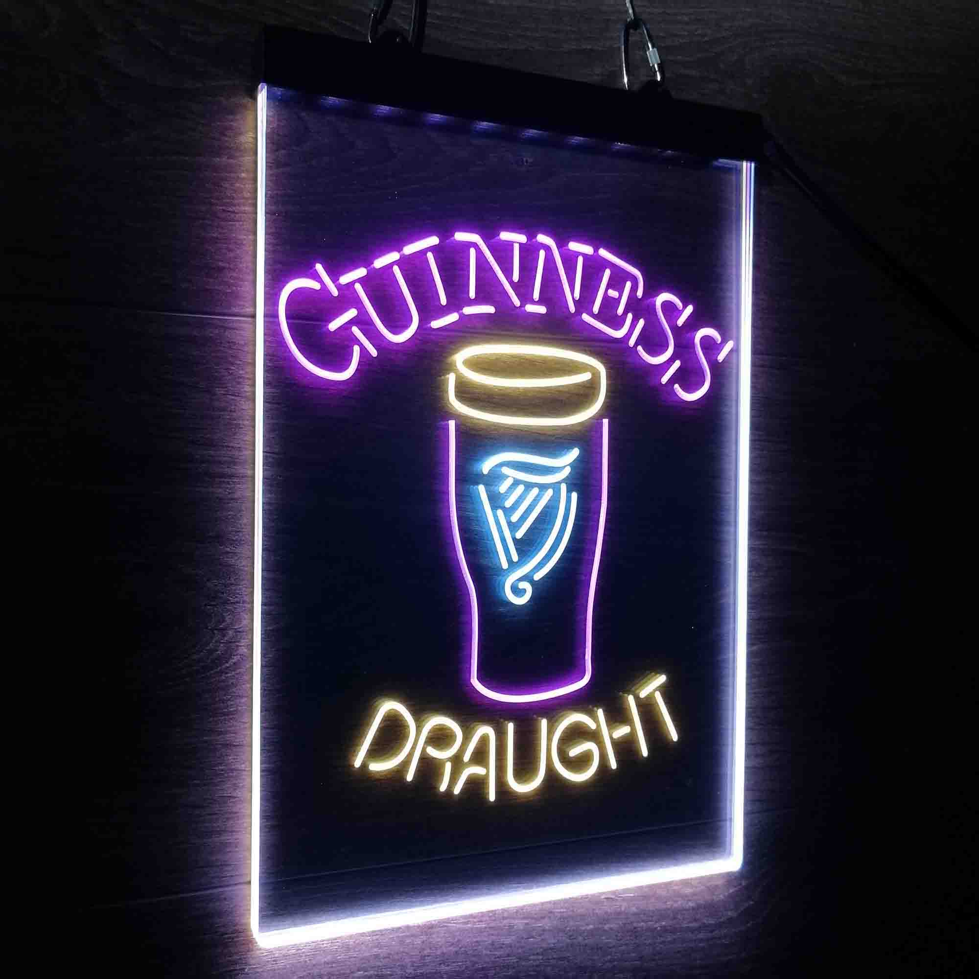 Guinness Draught Ale Beer Bar Neon LED Sign 3 Colors