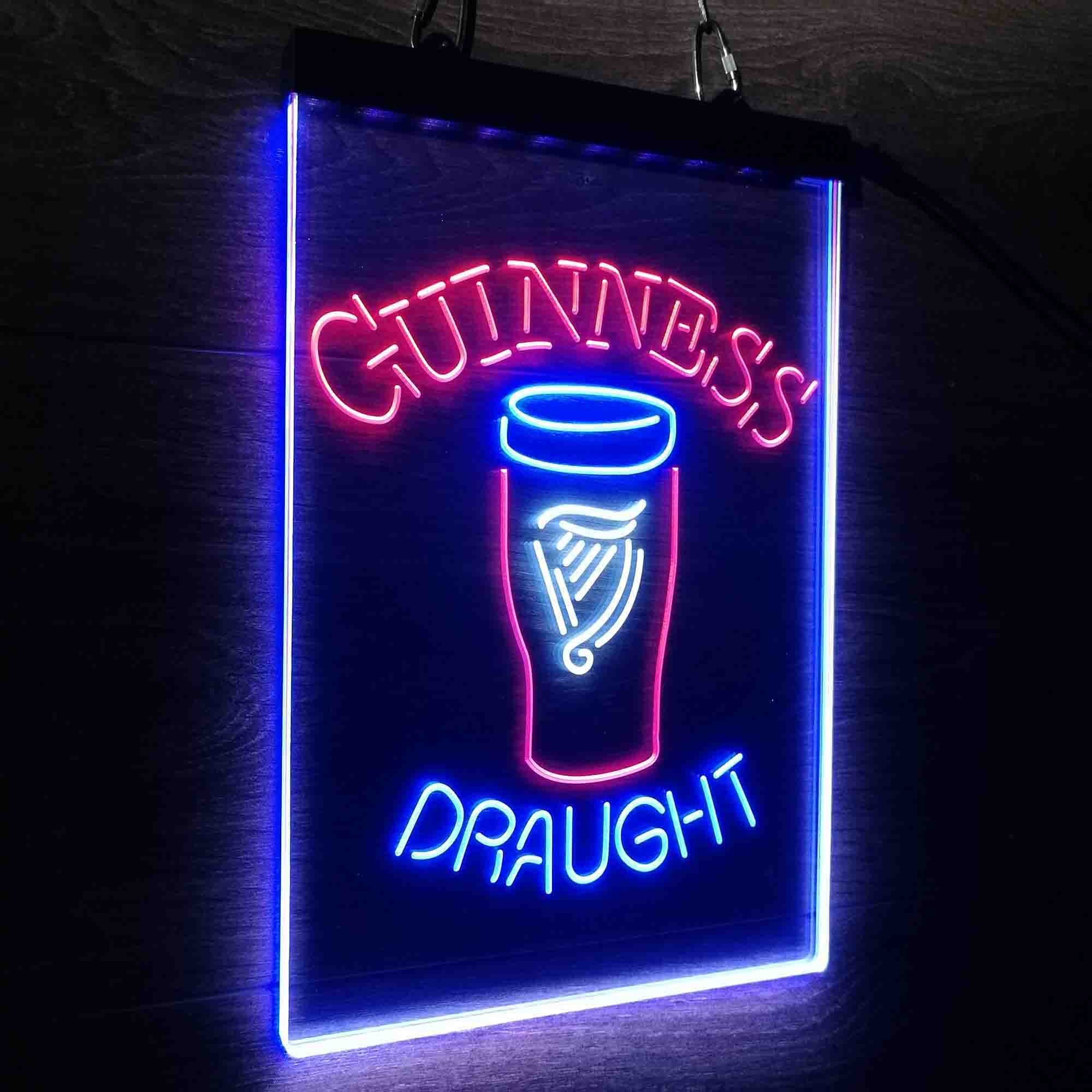 Guinness Draught Ale Beer Bar Neon LED Sign 3 Colors