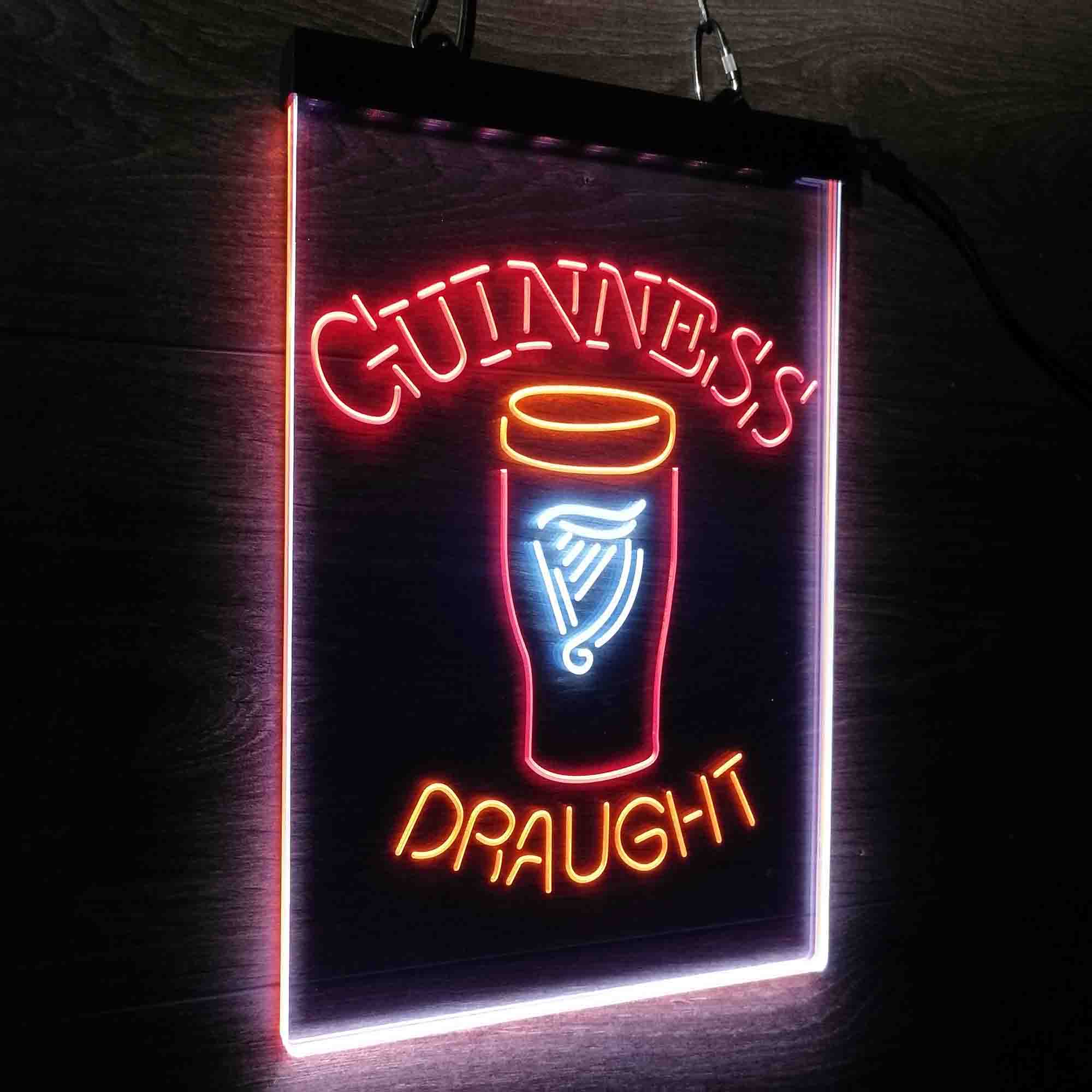 Guinness Draught Ale Beer Bar Neon LED Sign 3 Colors