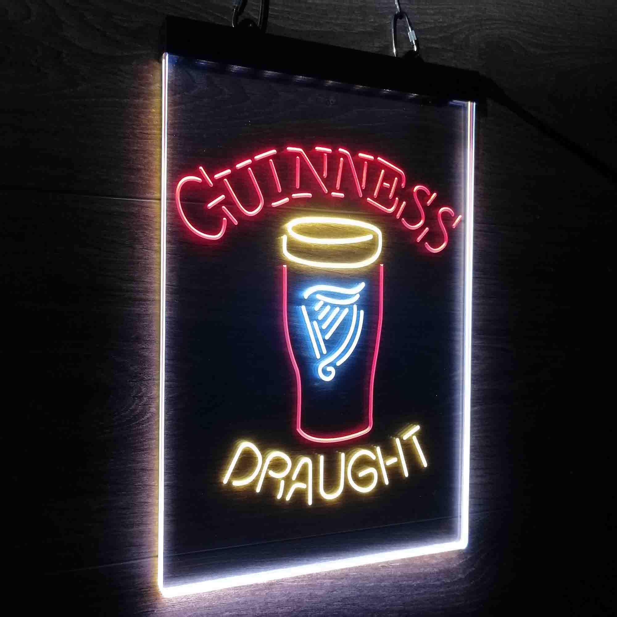 Guinness Draught Ale Beer Bar Neon LED Sign 3 Colors