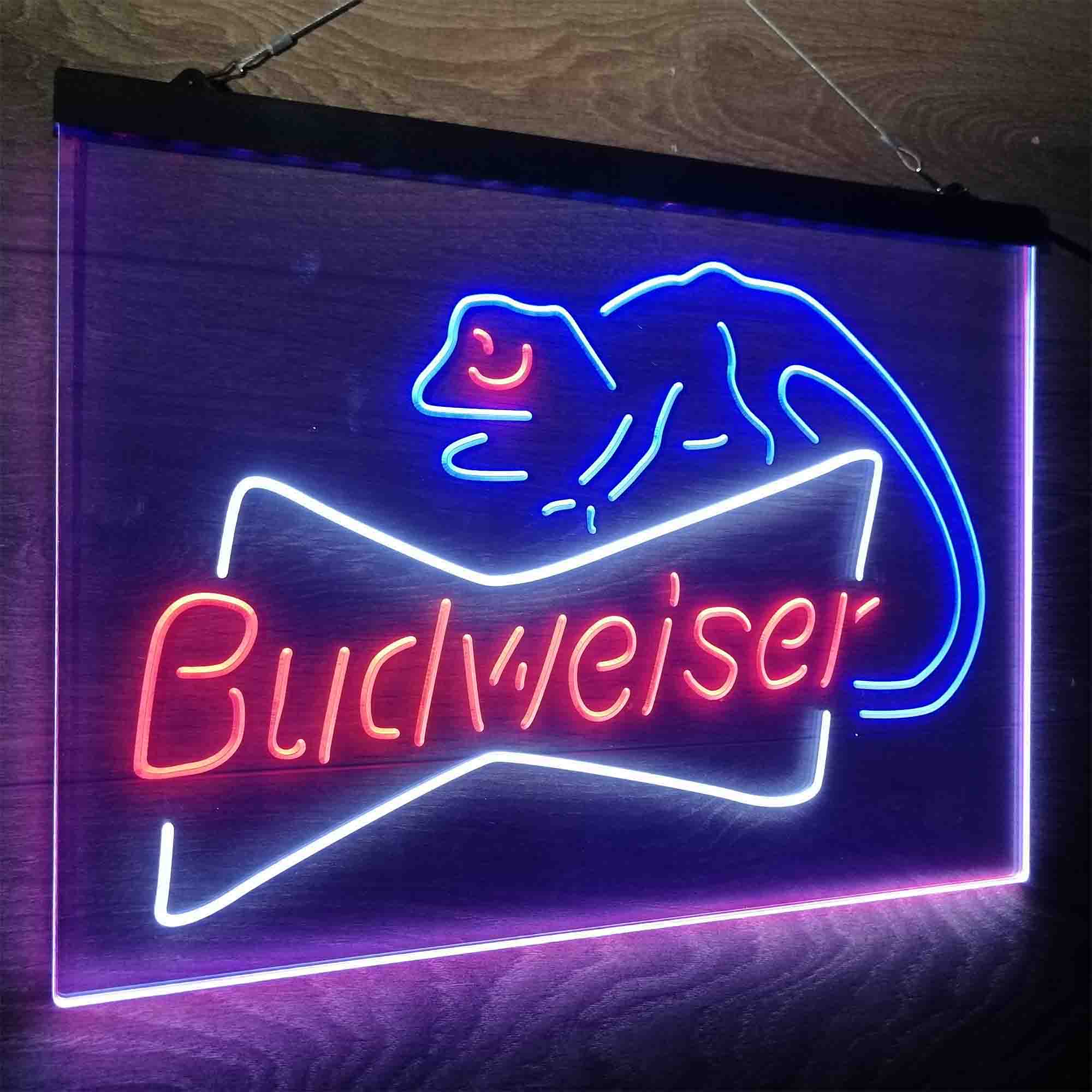 Budweiser Lizard Beer Bar Neon LED Sign 3 Colors