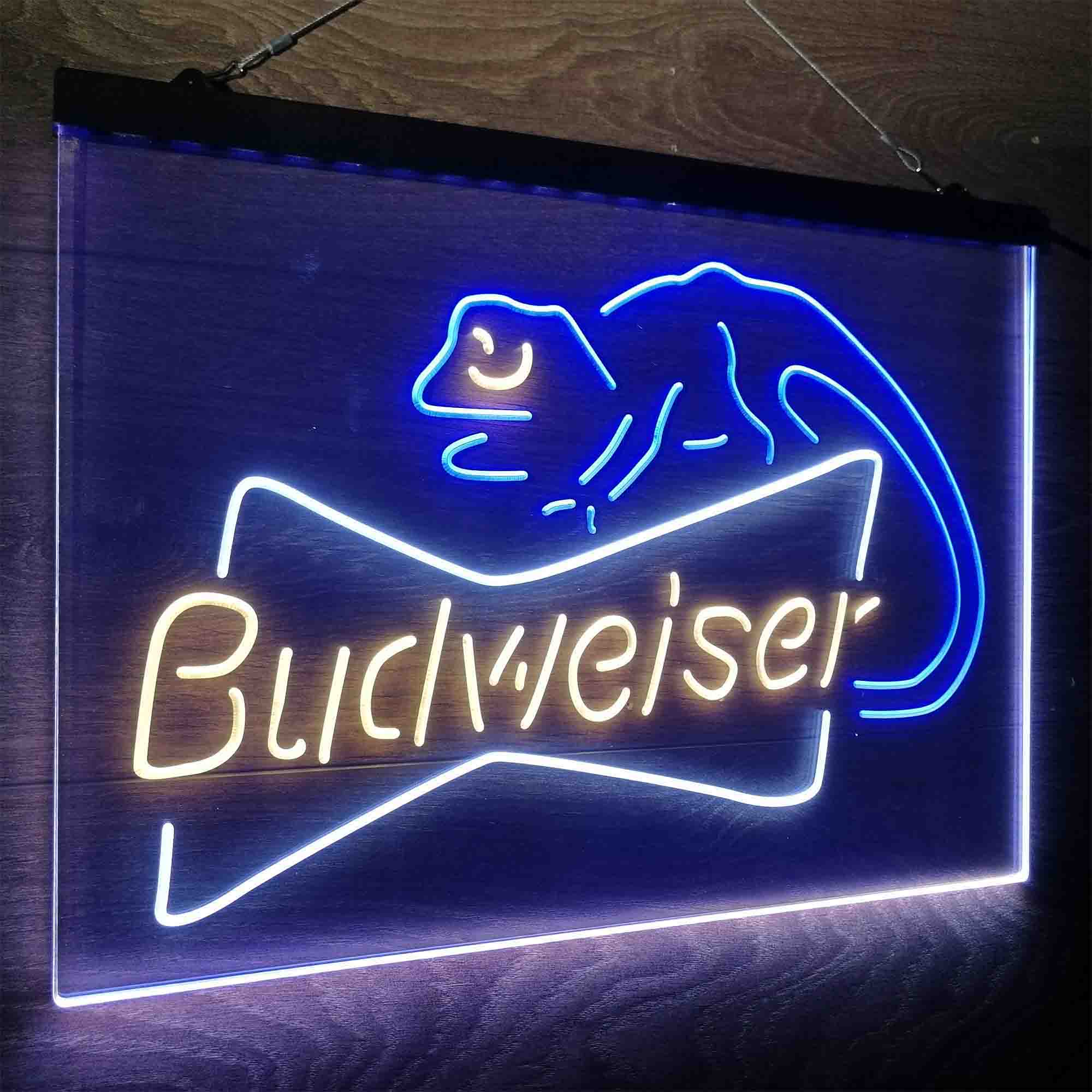 Budweiser Lizard Beer Bar Neon LED Sign 3 Colors