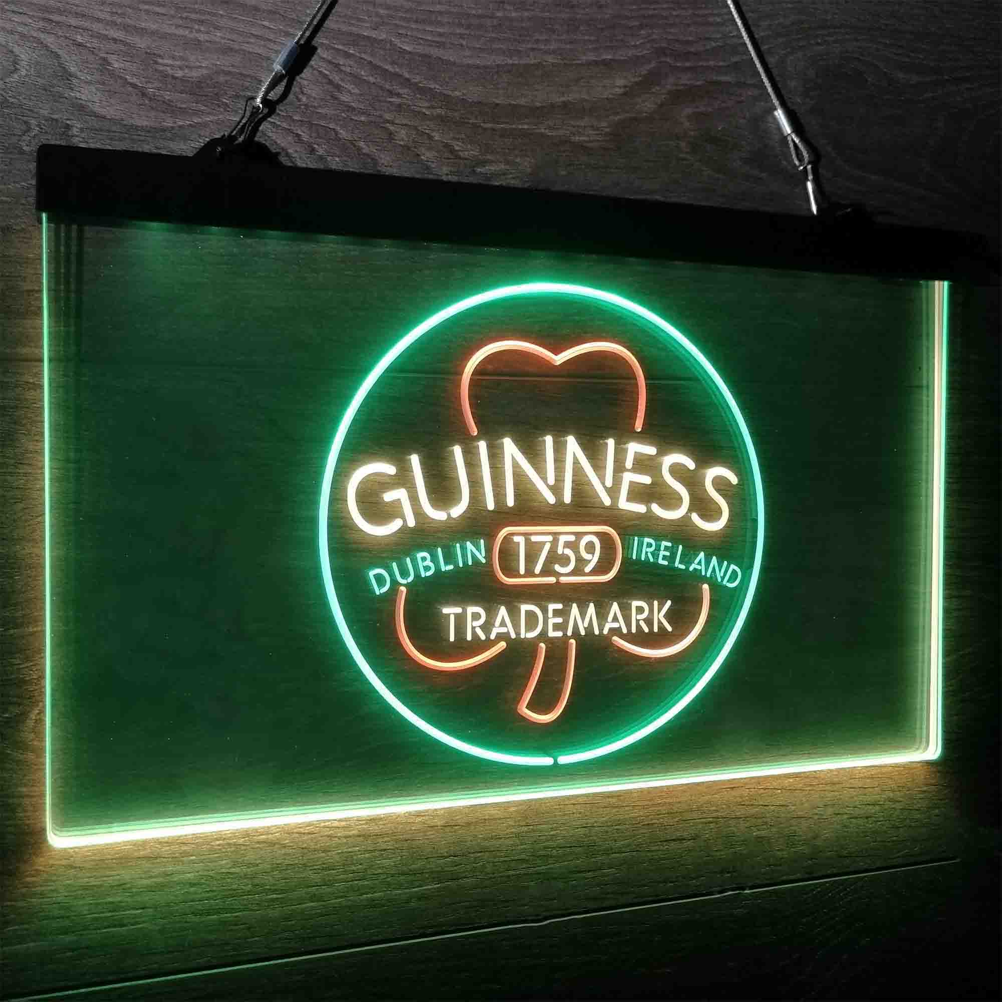 Guinness Shamrock Dublin Ireland 1759 Neon LED Sign 3 Colors