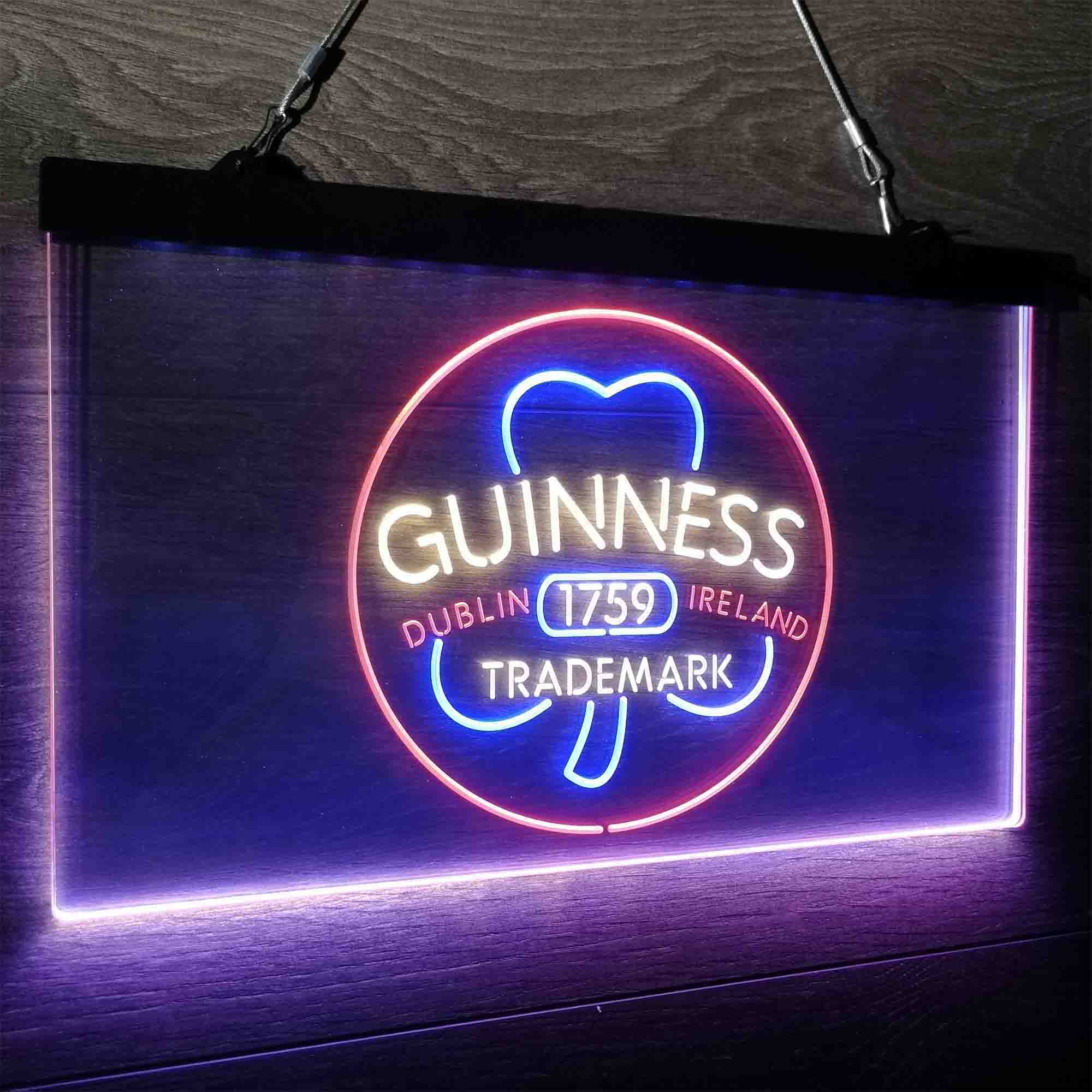 Guinness Shamrock Dublin Ireland 1759 Neon LED Sign 3 Colors