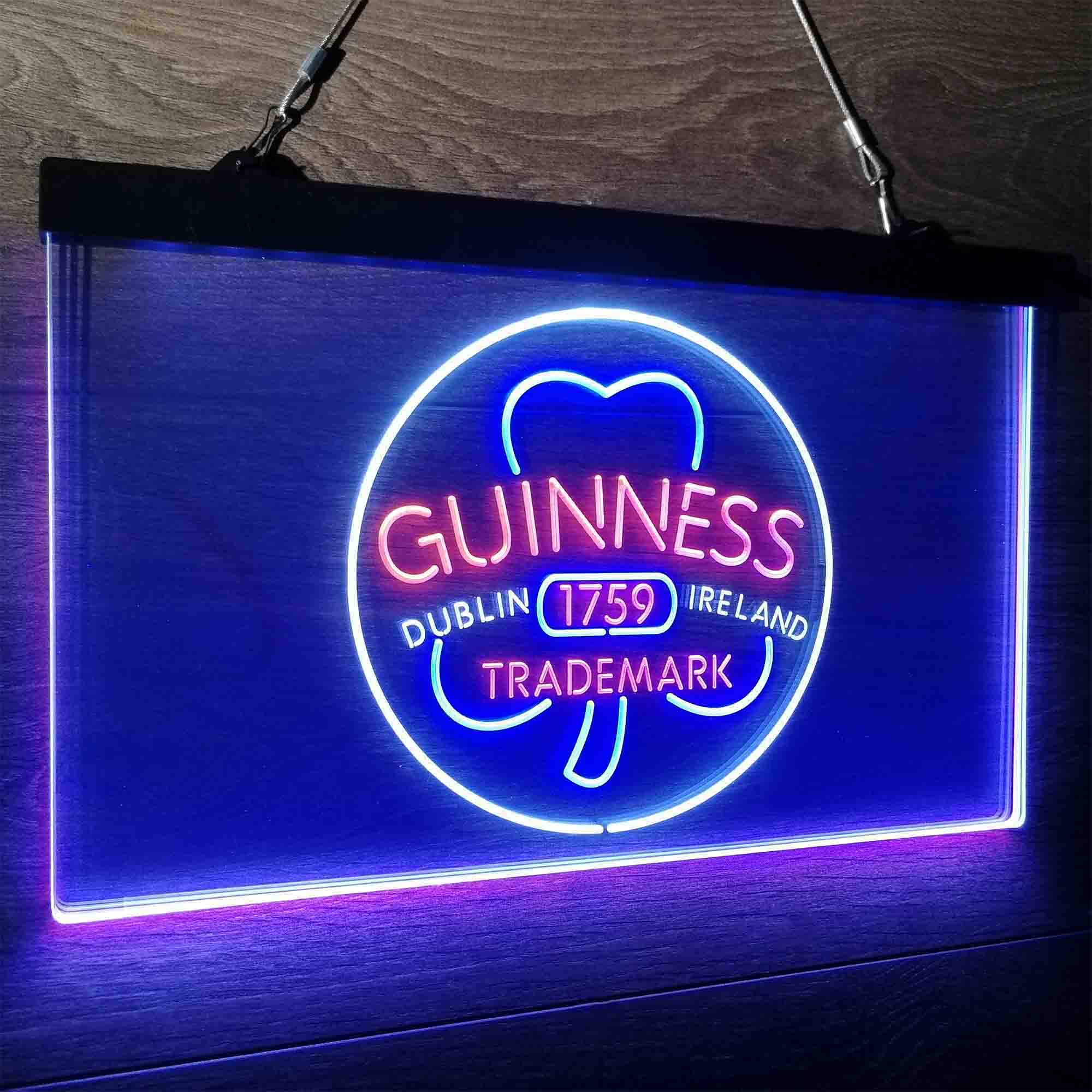 Guinness Shamrock Dublin Ireland 1759 Neon LED Sign 3 Colors