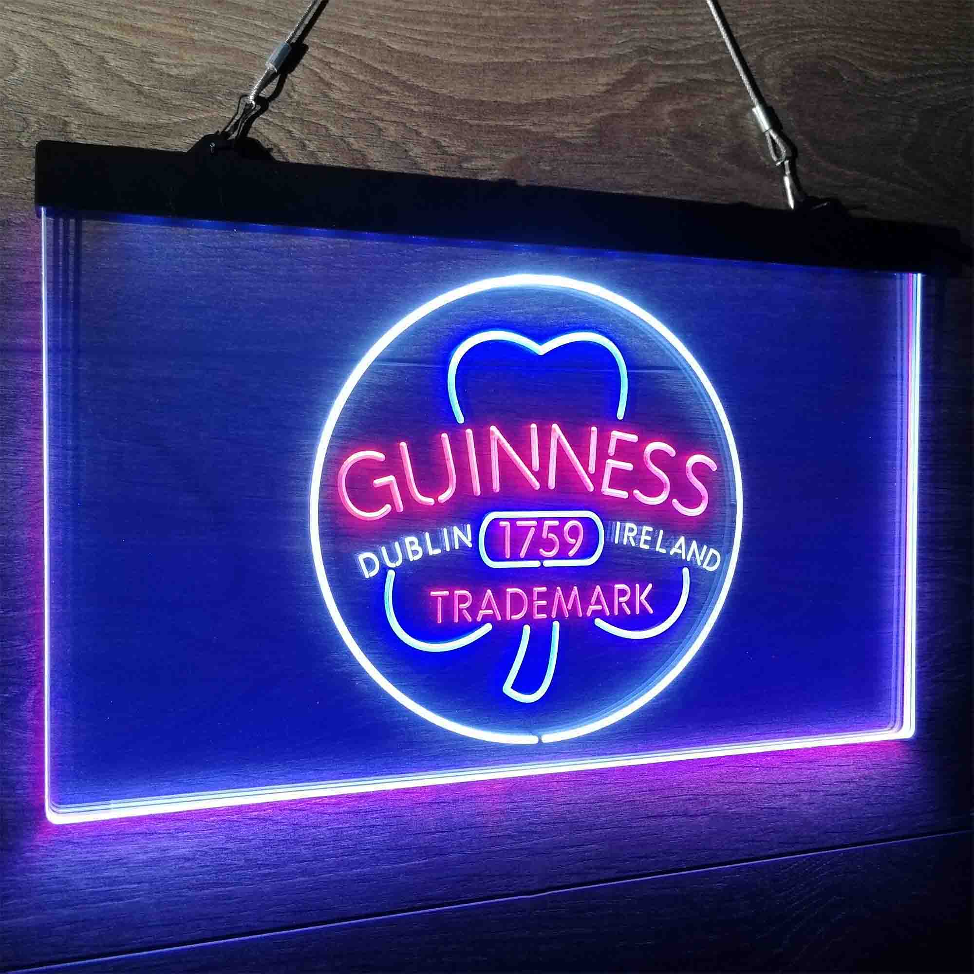 Guinness Shamrock Dublin Ireland 1759 Neon LED Sign 3 Colors