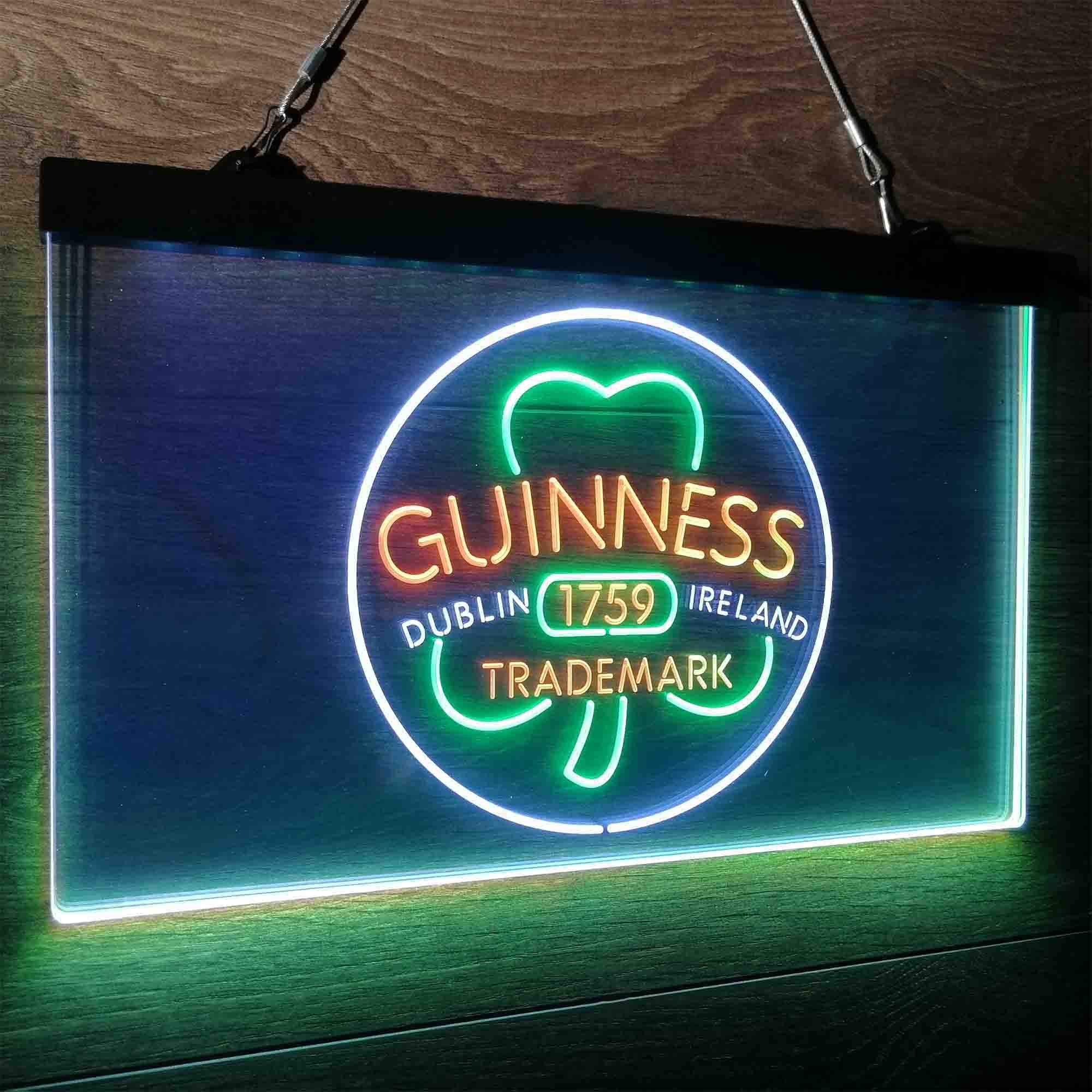 Guinness Shamrock Dublin Ireland 1759 Neon LED Sign 3 Colors