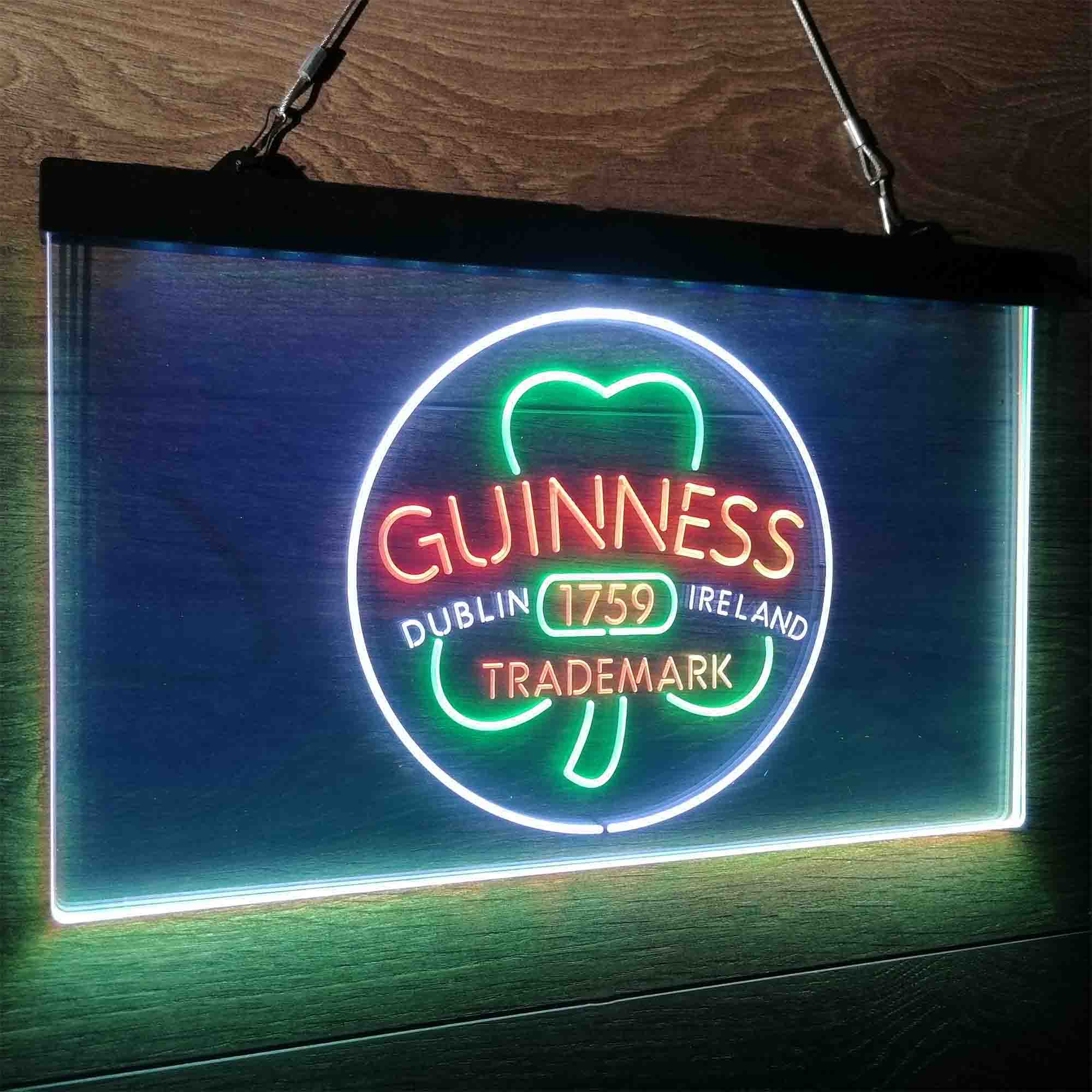 Guinness Shamrock Dublin Ireland 1759 Neon LED Sign 3 Colors