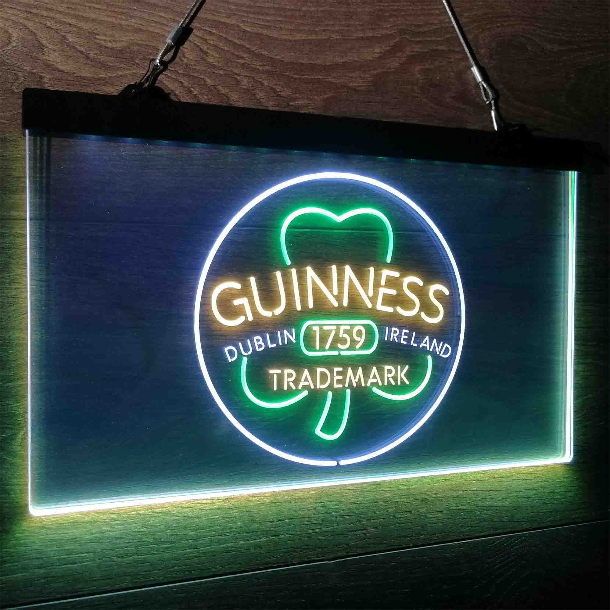 Guinness Shamrock Dublin Ireland 1759 Neon LED Sign 3 Colors