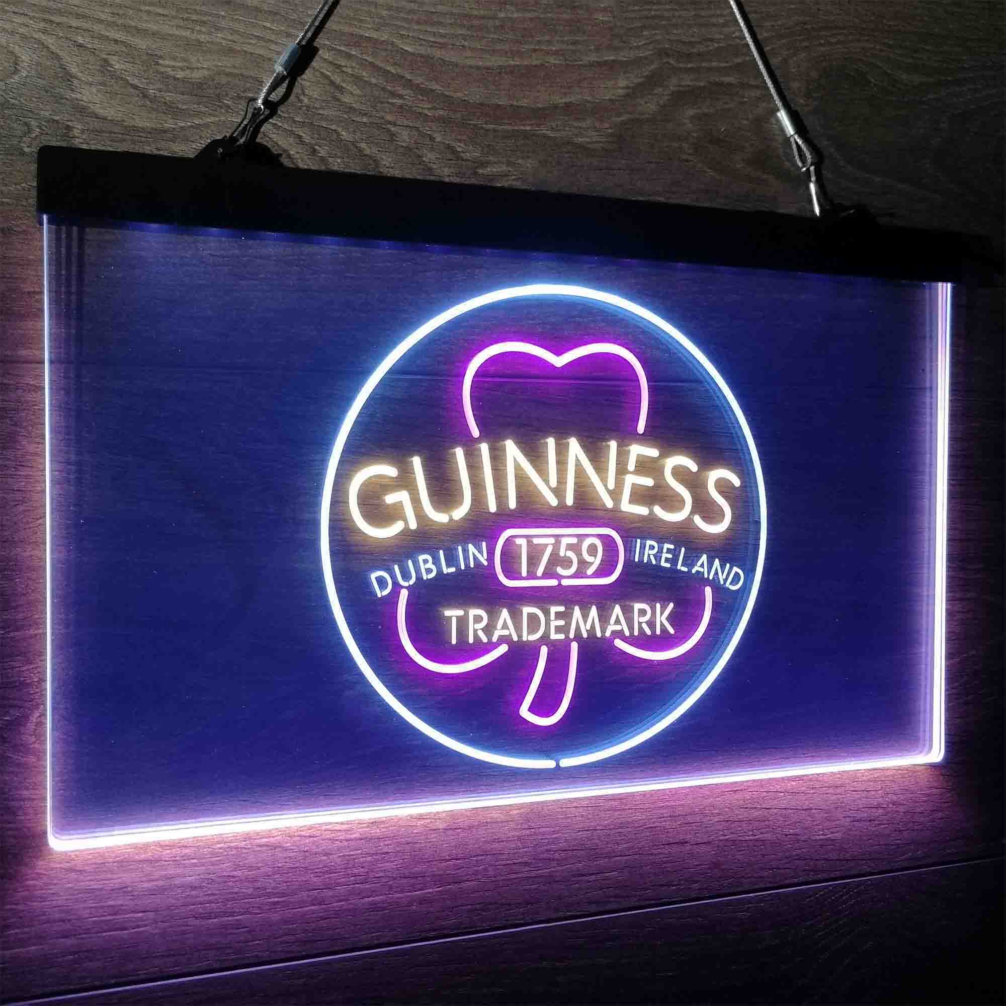 Guinness Shamrock Dublin Ireland 1759 Neon LED Sign 3 Colors