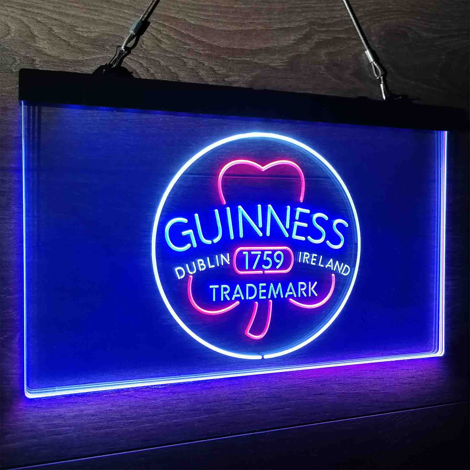 Guinness Shamrock Dublin Ireland 1759 Neon LED Sign 3 Colors