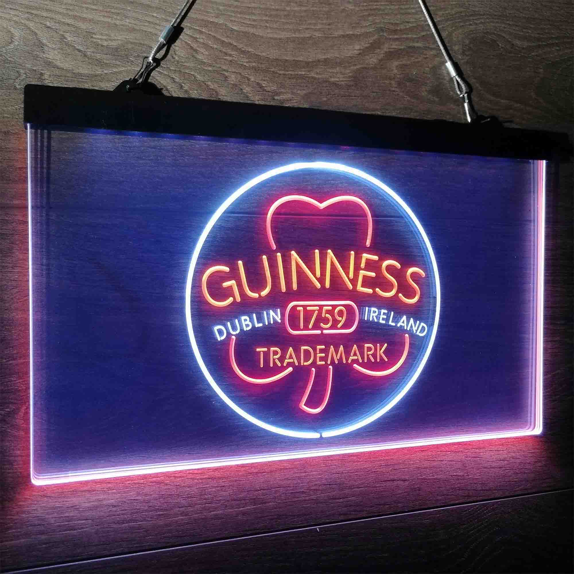 Guinness Shamrock Dublin Ireland 1759 Neon LED Sign 3 Colors