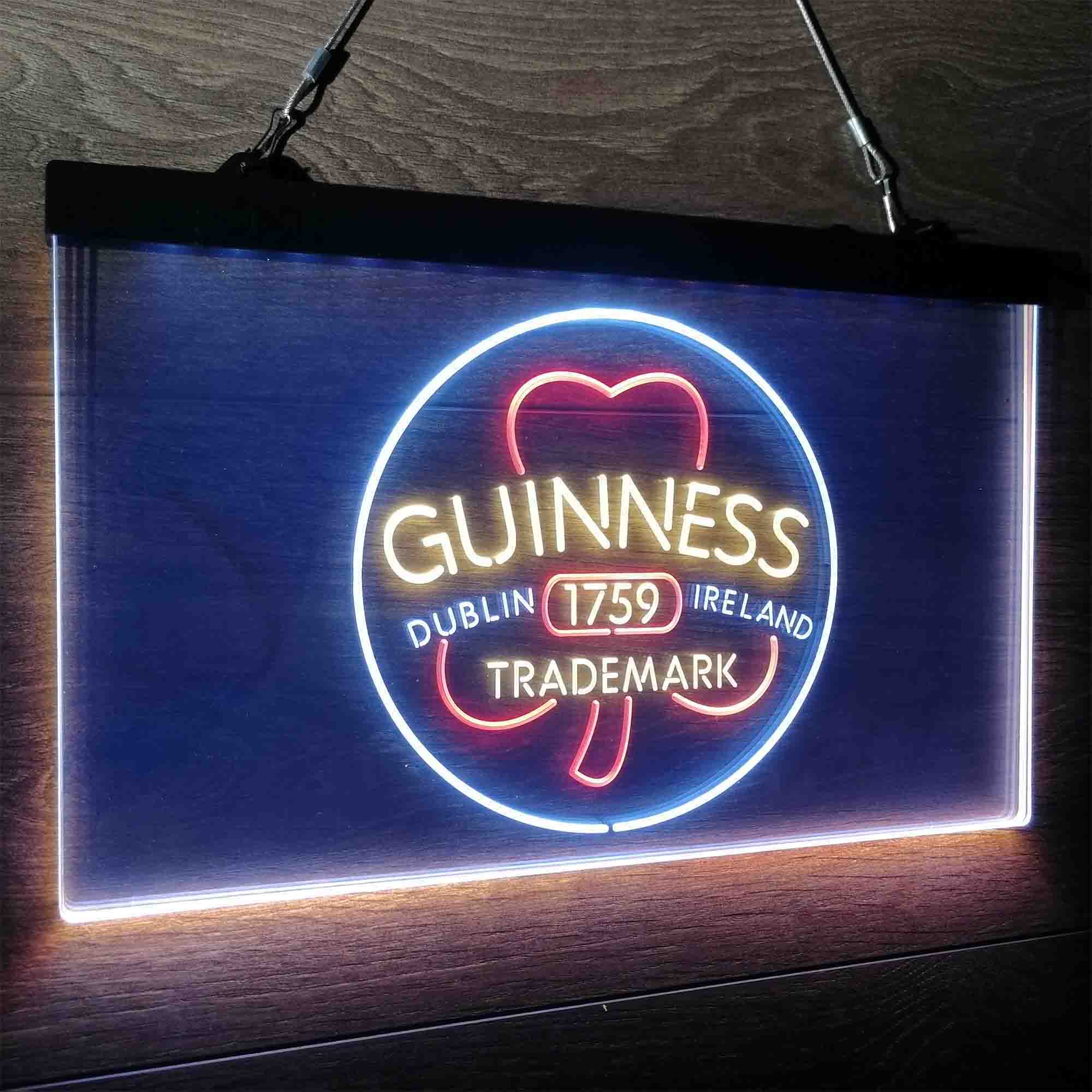 Guinness Shamrock Dublin Ireland 1759 Neon LED Sign 3 Colors