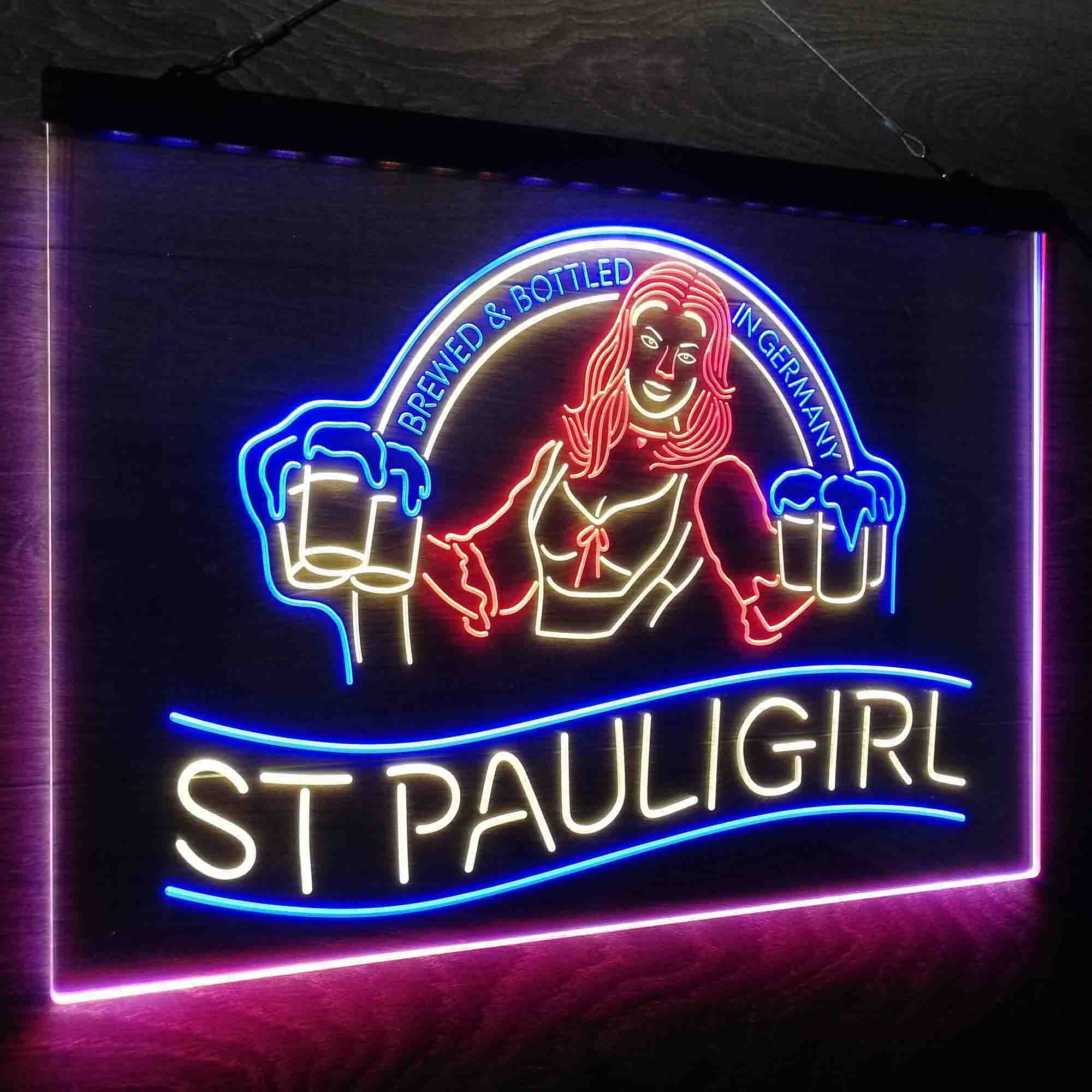 St. Paul Girl Beer Bar Man Cave Neon LED Sign 3 Colors