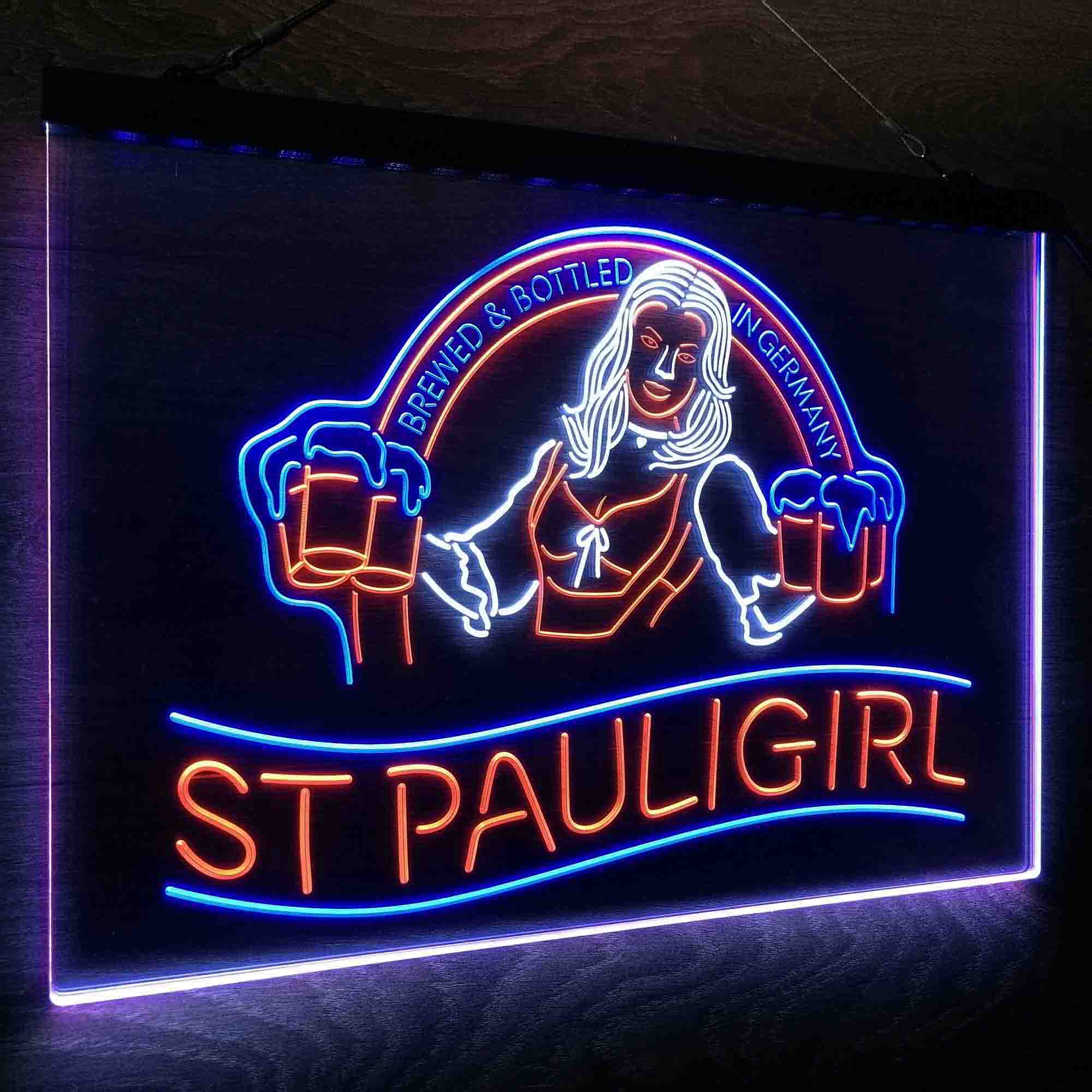 St. Paul Girl Beer Bar Man Cave Neon LED Sign 3 Colors