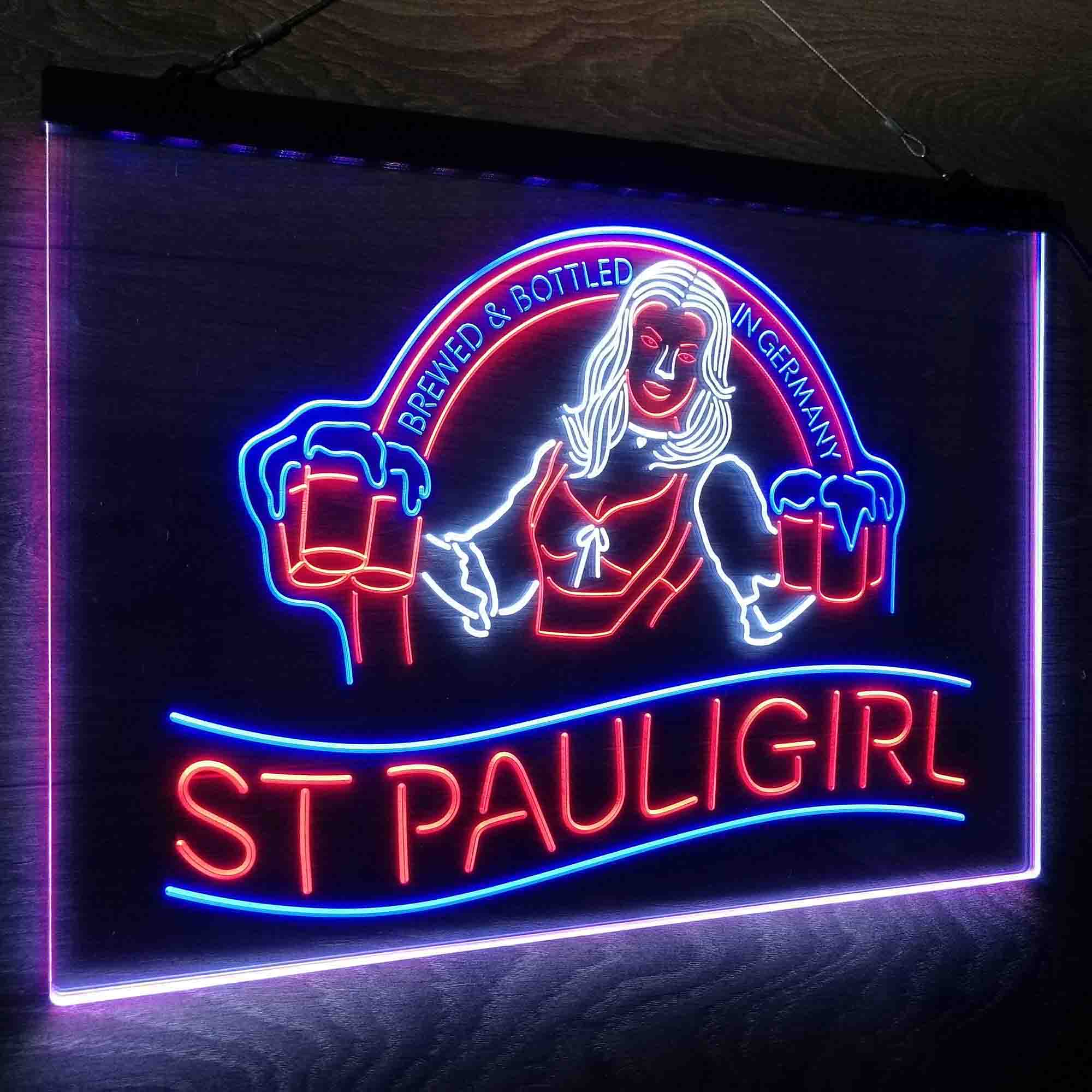 St. Paul Girl Beer Bar Man Cave Neon LED Sign 3 Colors