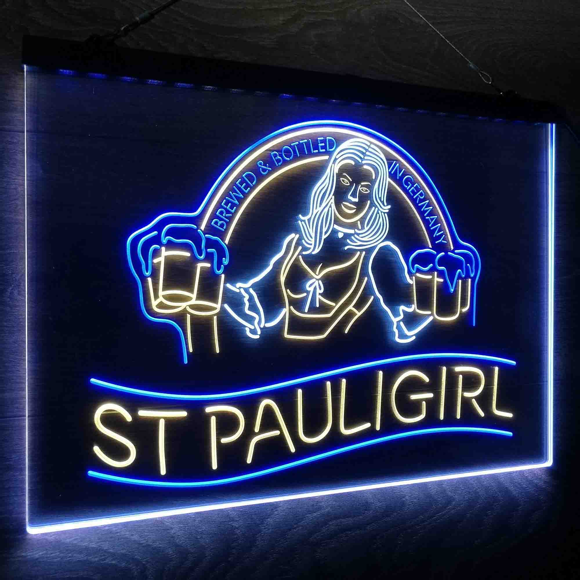 St. Paul Girl Beer Bar Man Cave Neon LED Sign 3 Colors