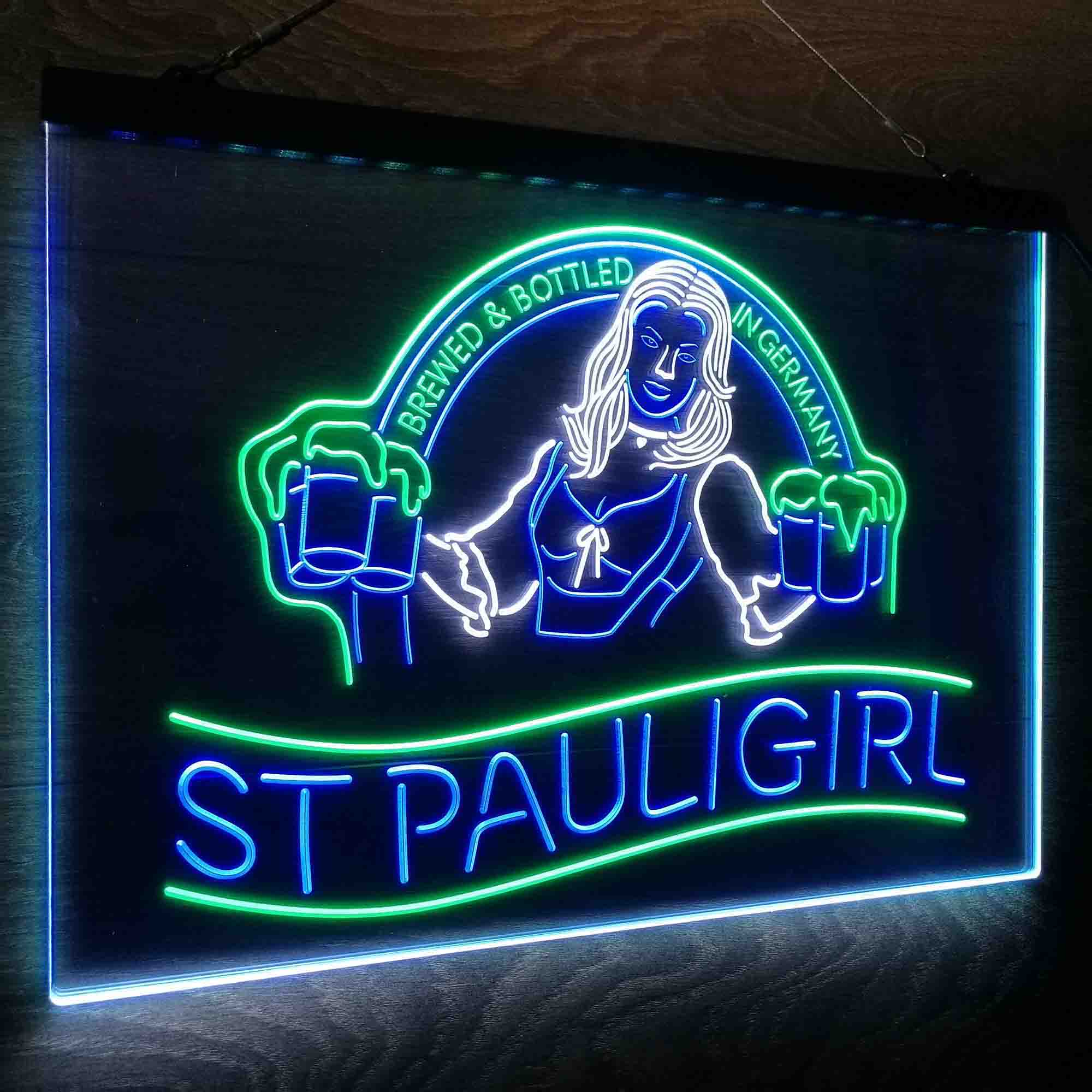 St. Paul Girl Beer Bar Man Cave Neon LED Sign 3 Colors