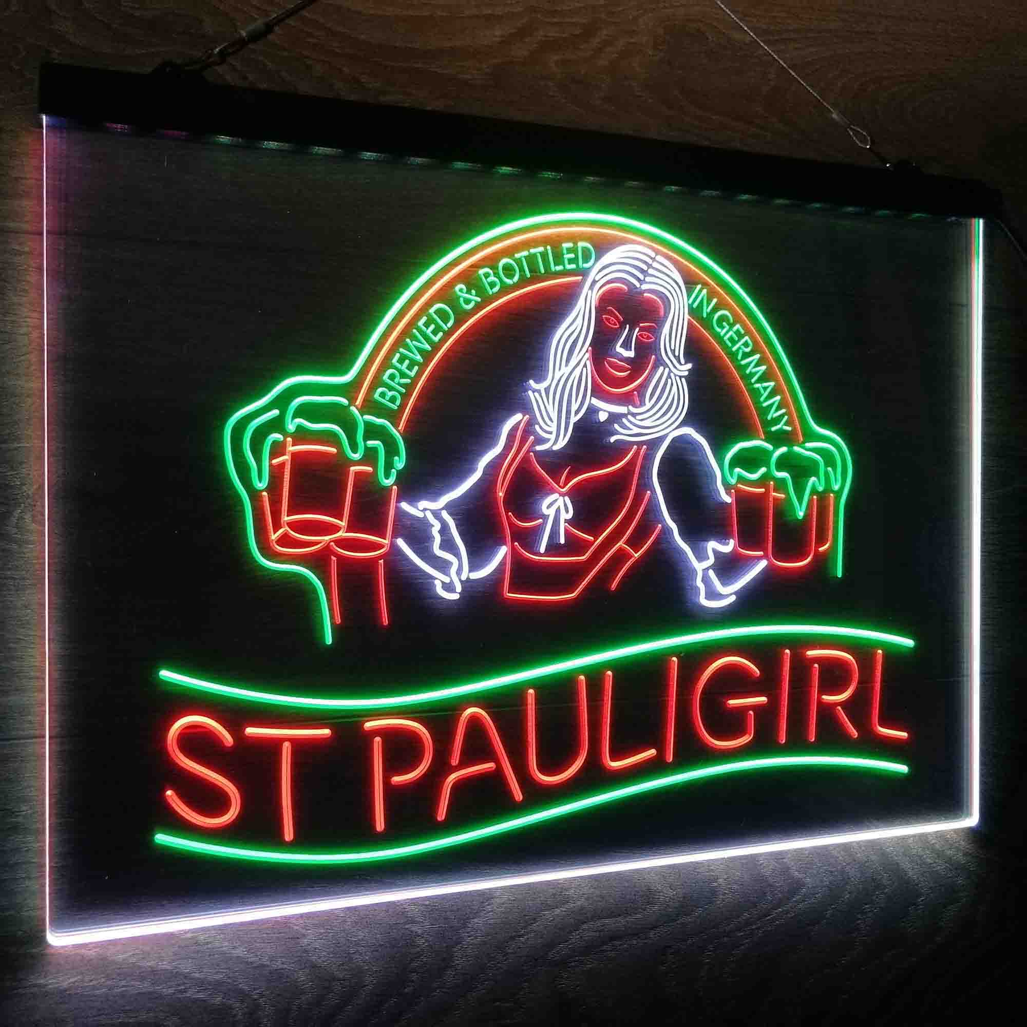 St. Paul Girl Beer Bar Man Cave Neon LED Sign 3 Colors