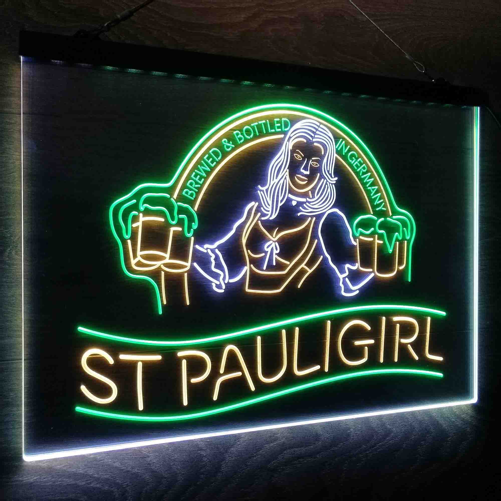 St. Paul Girl Beer Bar Man Cave Neon LED Sign 3 Colors