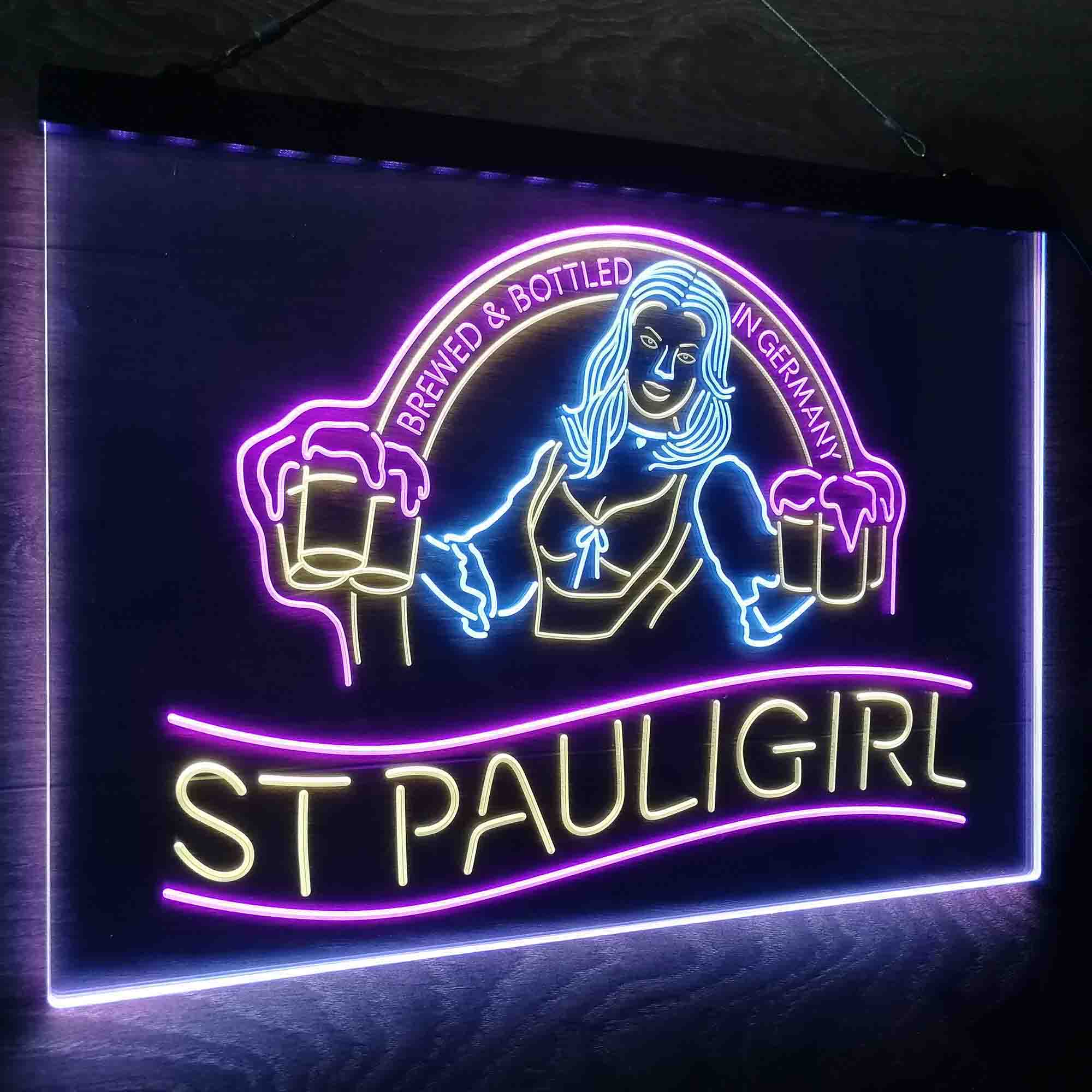 St. Paul Girl Beer Bar Man Cave Neon LED Sign 3 Colors