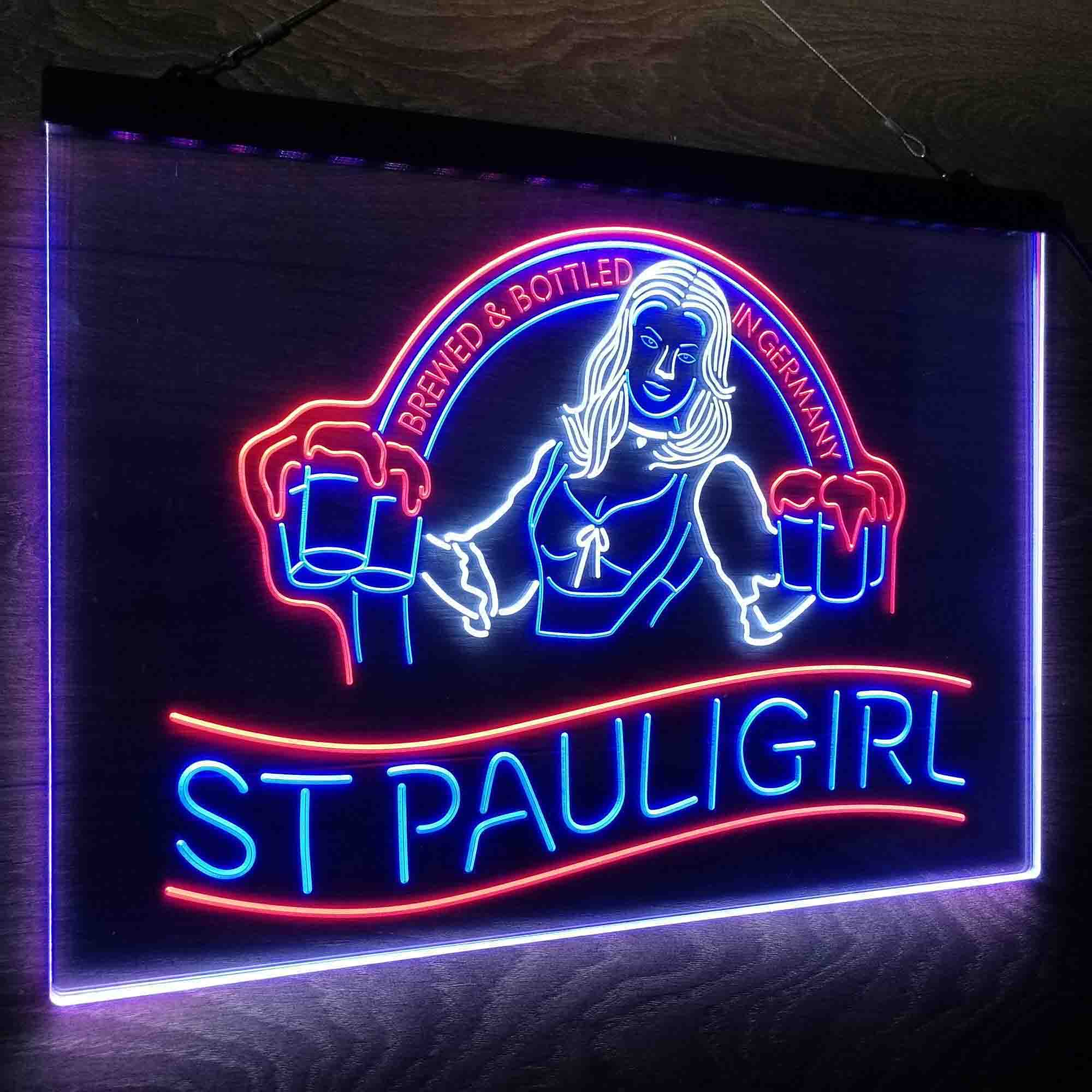 St. Paul Girl Beer Bar Man Cave Neon LED Sign 3 Colors