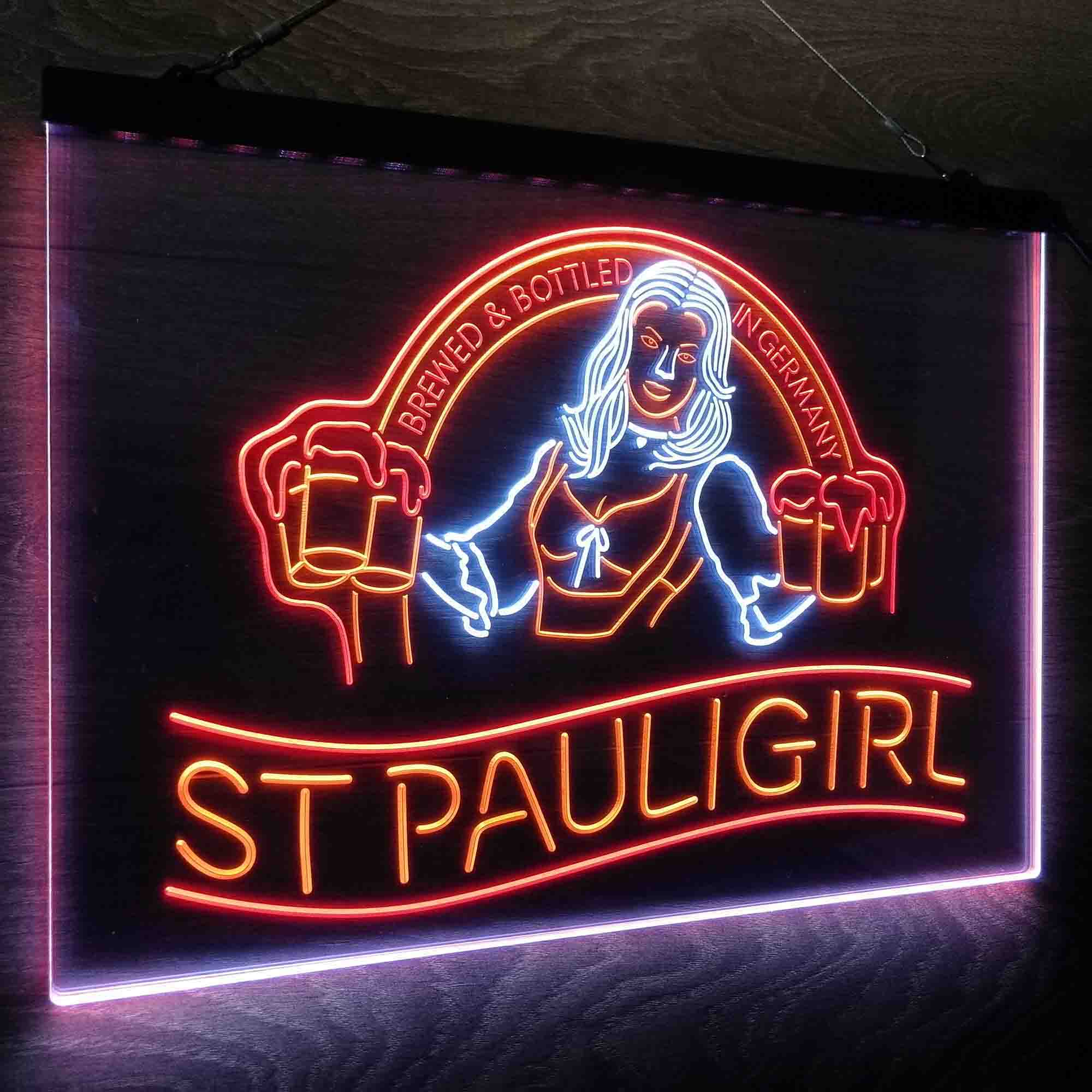 St. Paul Girl Beer Bar Man Cave Neon LED Sign 3 Colors