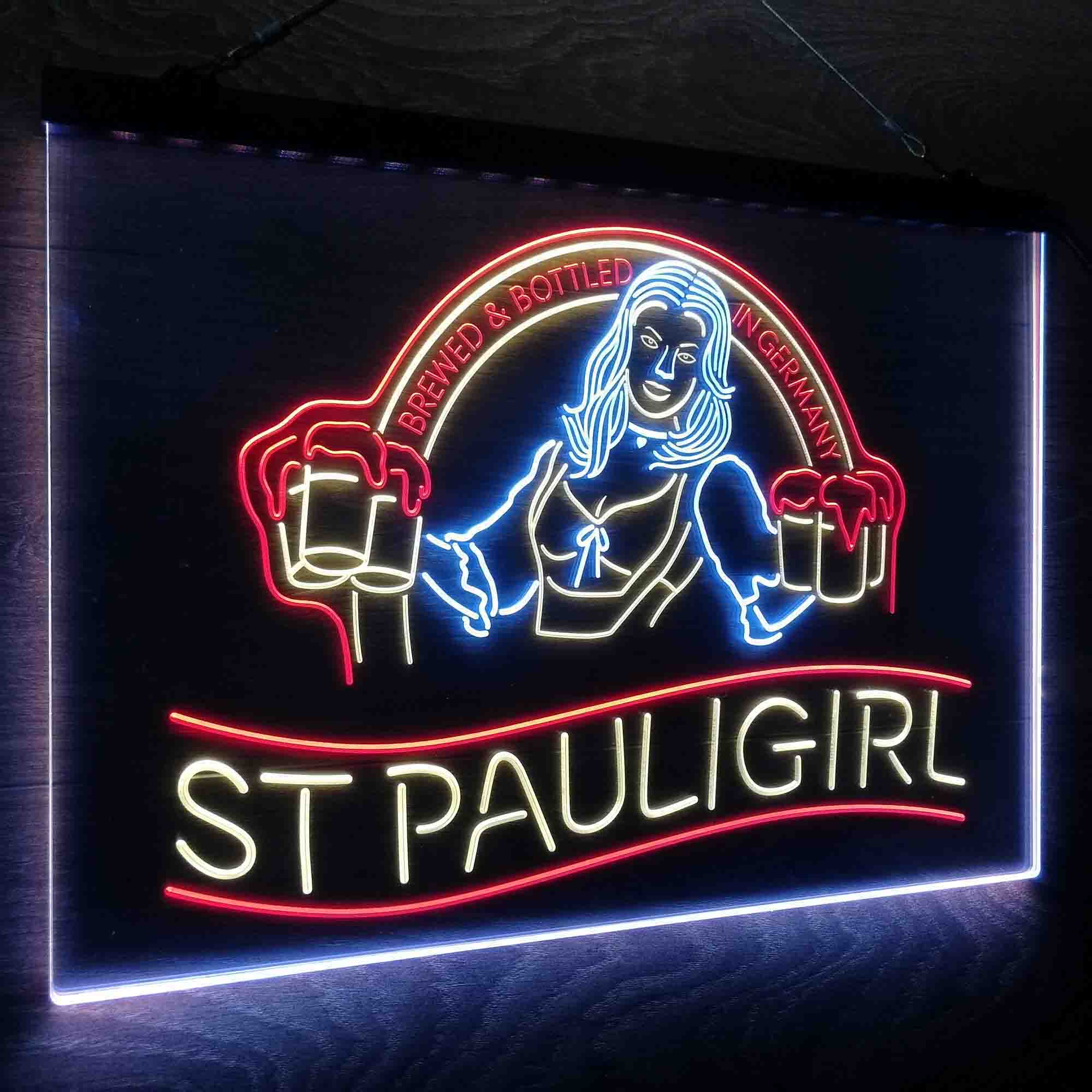 St. Paul Girl Beer Bar Man Cave Neon LED Sign 3 Colors