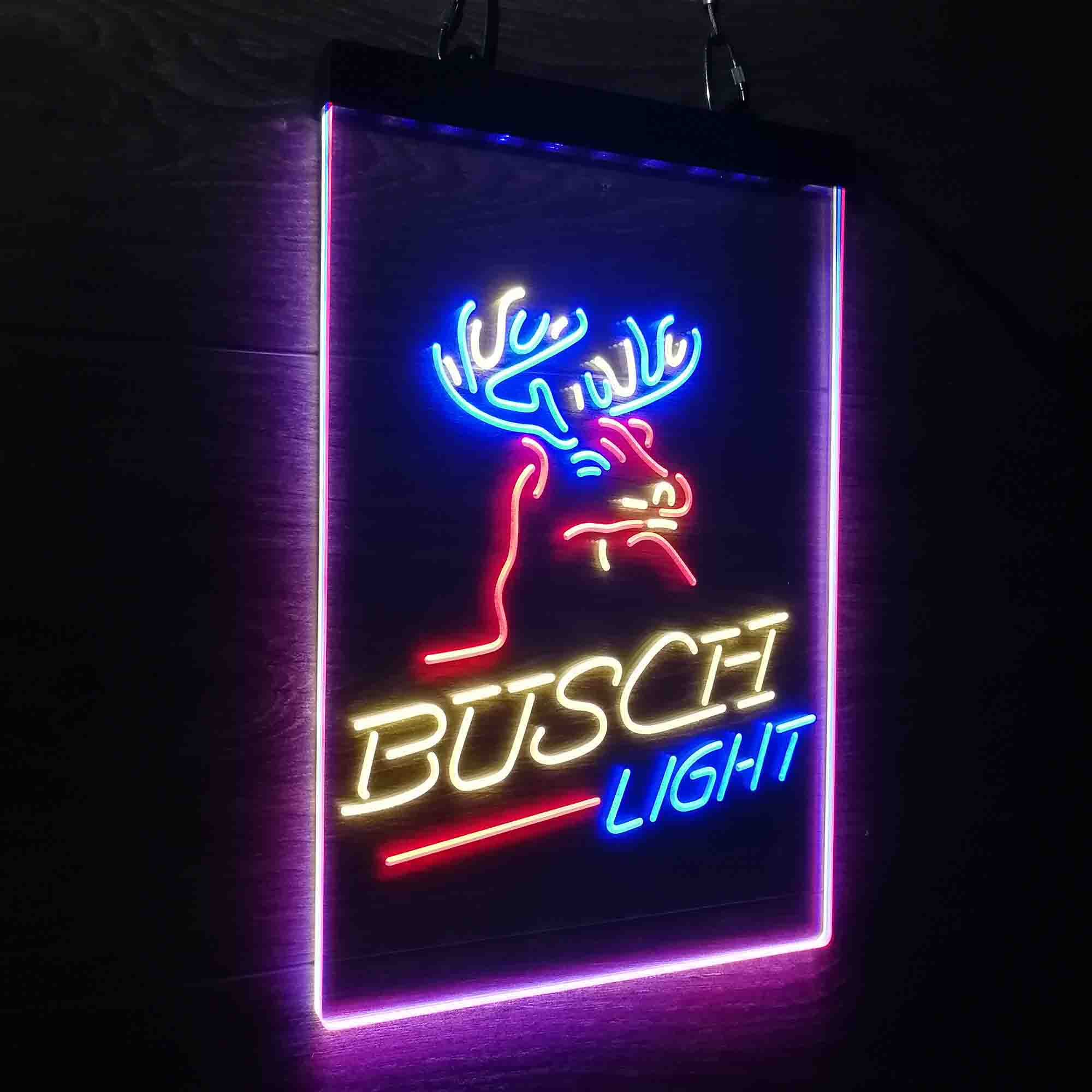 Buschs Lights Beer Deer Bar Neon LED Sign 3 Colors