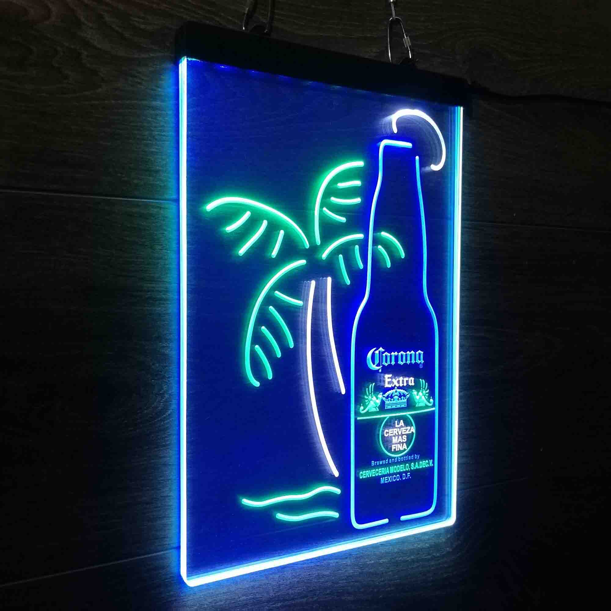 Corona Extra Bottle Palm Tree Neon LED Sign 3 Colors