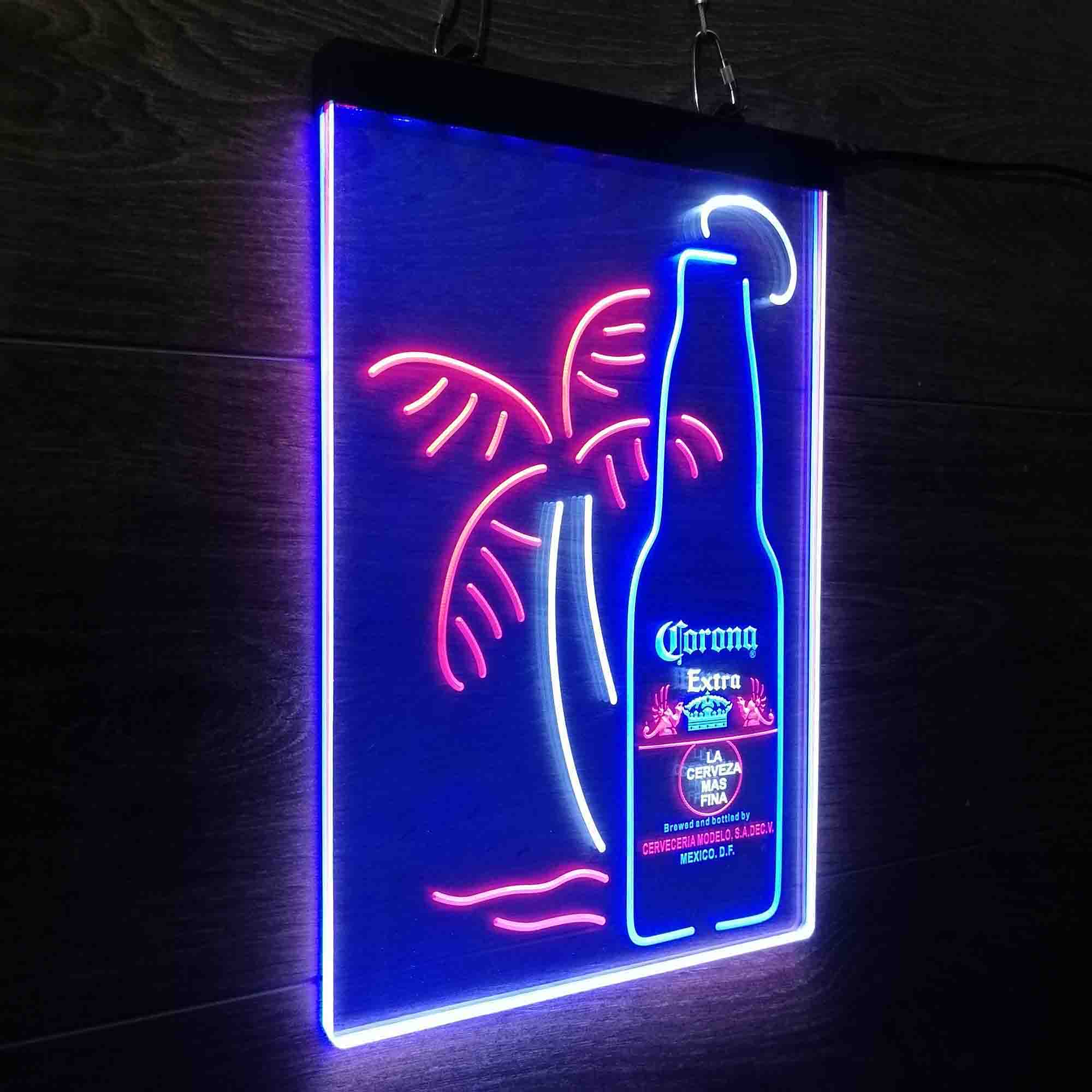 Corona Extra Bottle Palm Tree Neon LED Sign 3 Colors