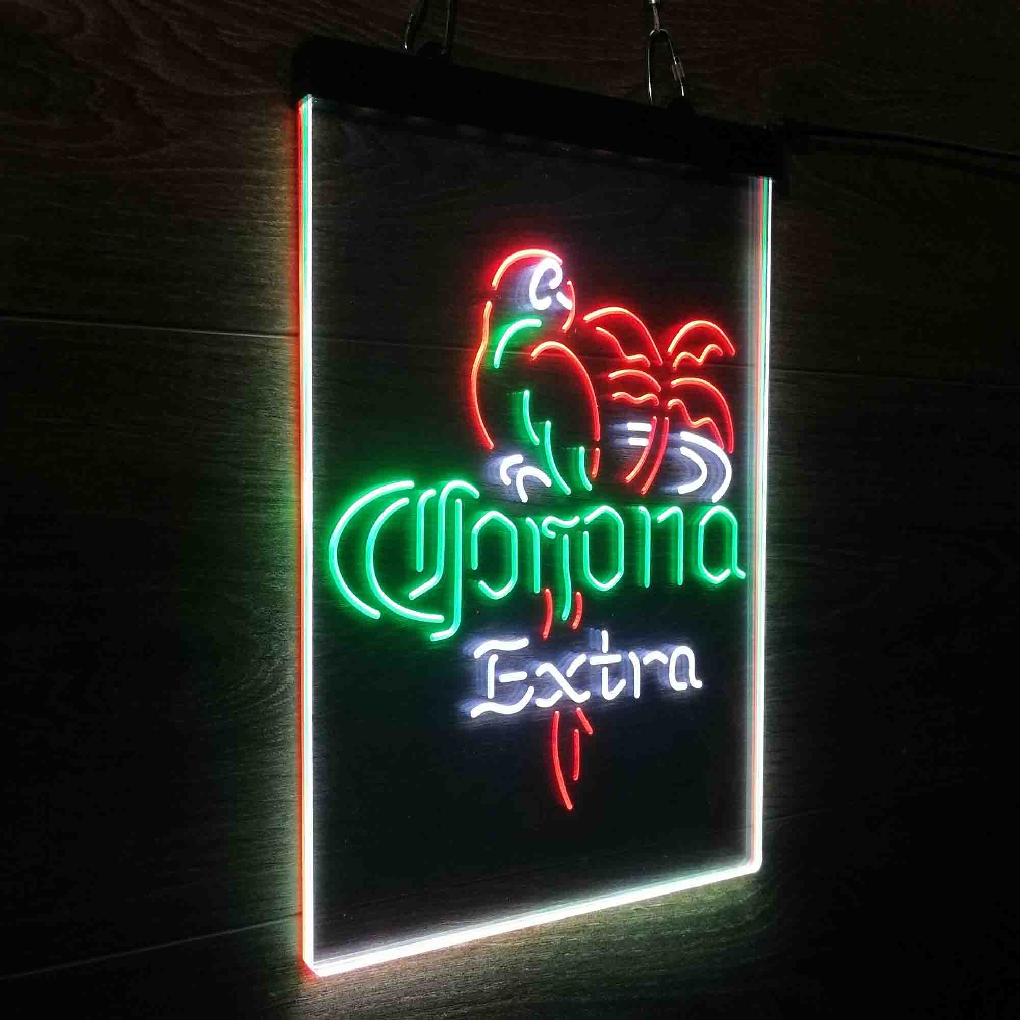 Corona Extra Parrot Bird Palm Tree Neon LED Sign 3 Colors