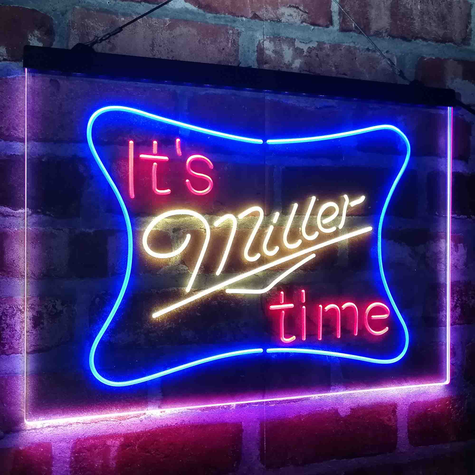 It's Miller Time Beer Bar Neon LED Sign 3 Colors