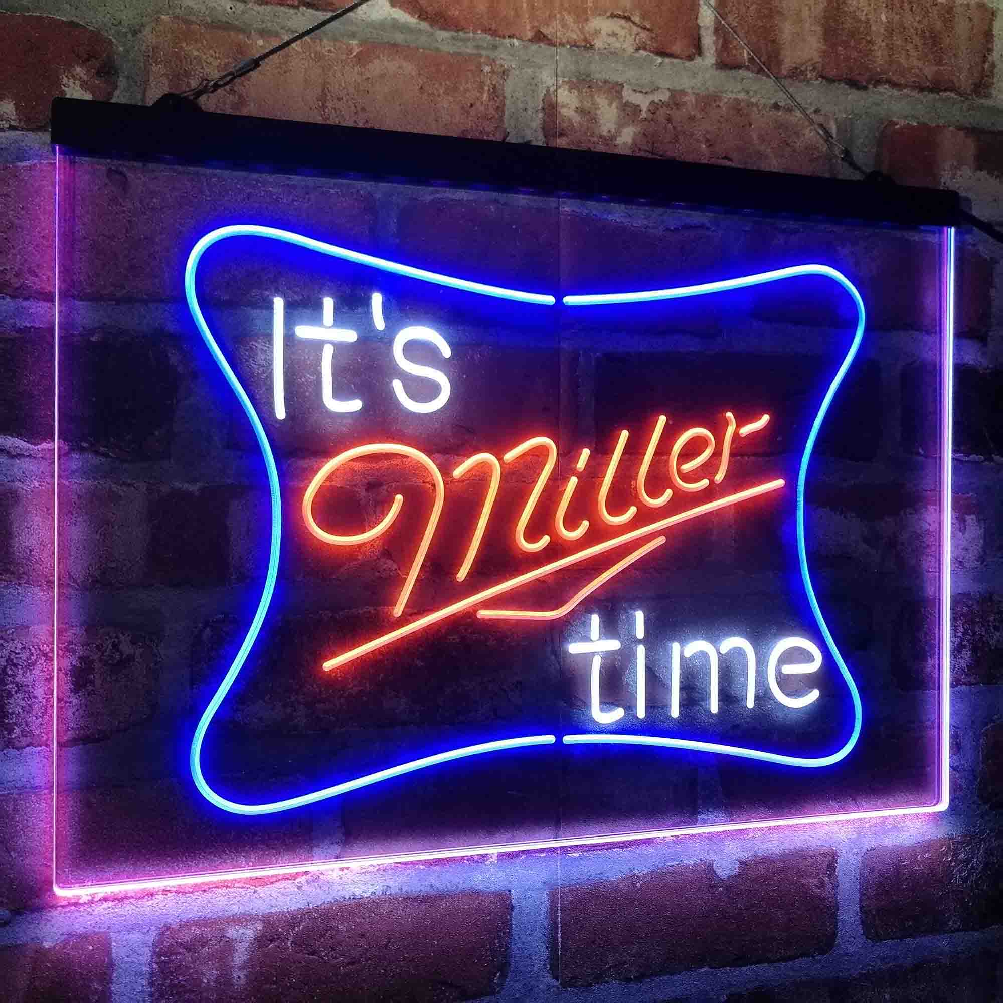 It's Miller Time Beer Bar Neon LED Sign 3 Colors