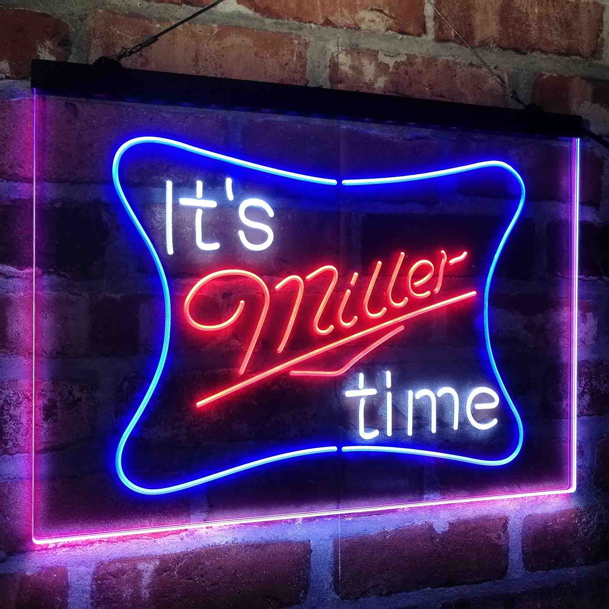 It's Miller Time Beer Bar Neon LED Sign 3 Colors