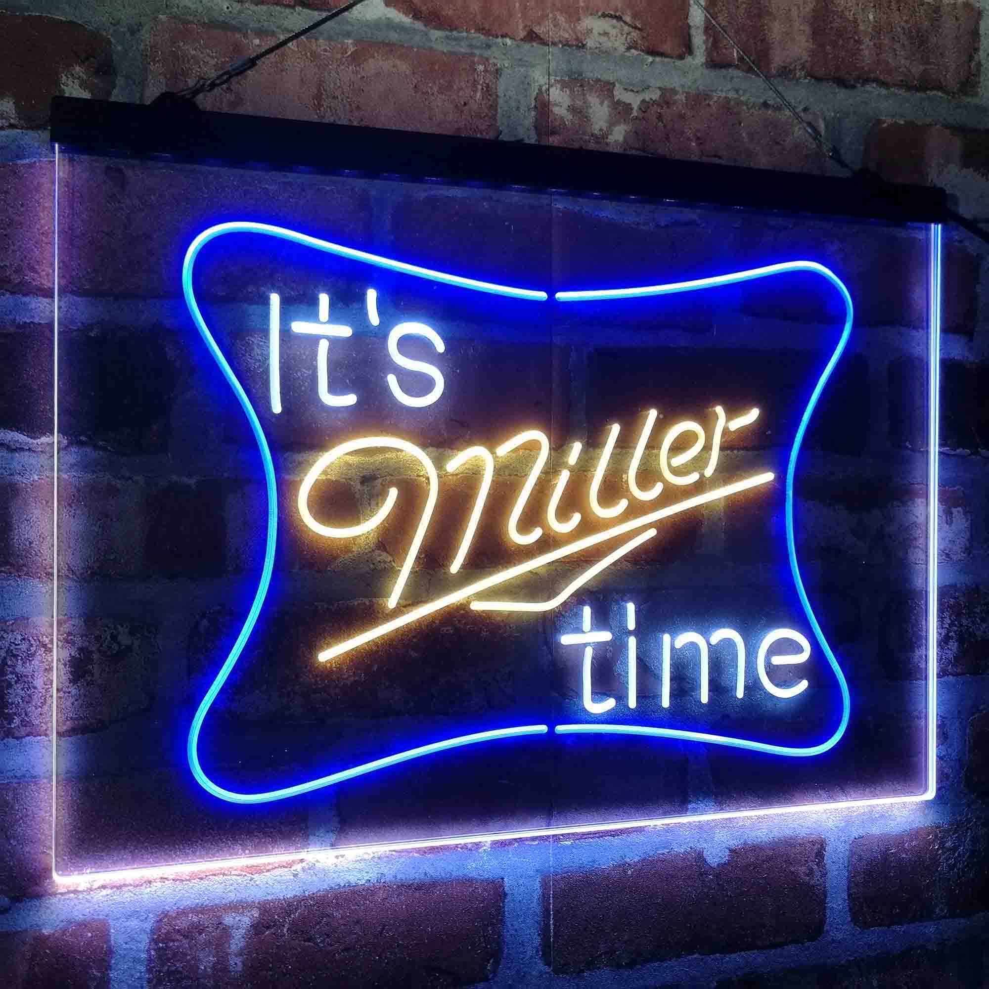 It's Miller Time Beer Bar Neon LED Sign 3 Colors