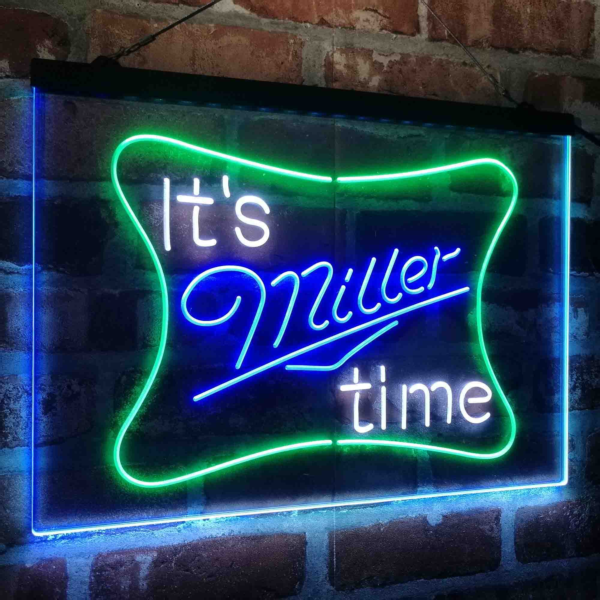 It's Miller Time Beer Bar Neon LED Sign 3 Colors