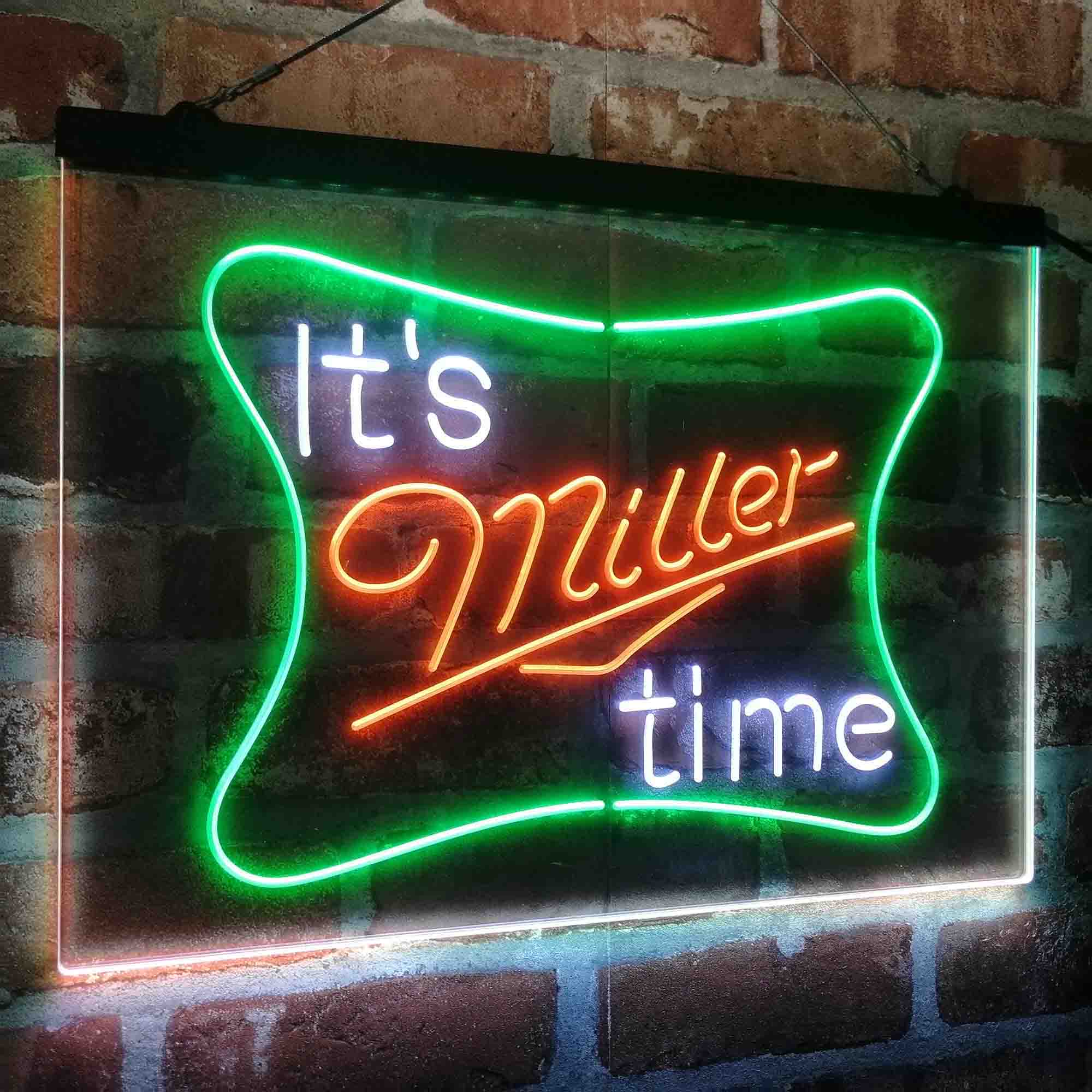 It's Miller Time Beer Bar Neon LED Sign 3 Colors